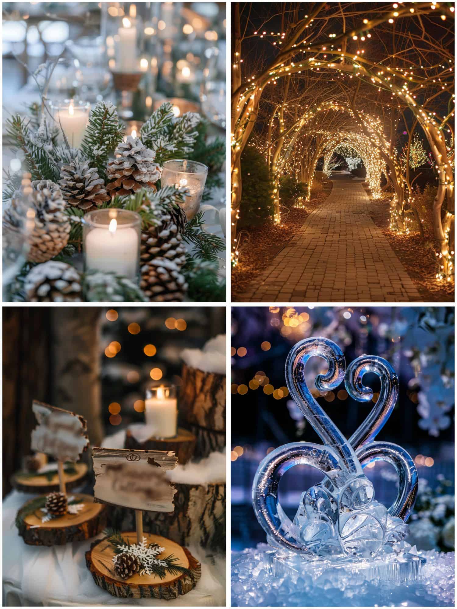 nature-inspired winter wonderland wedding theme ideas for decor