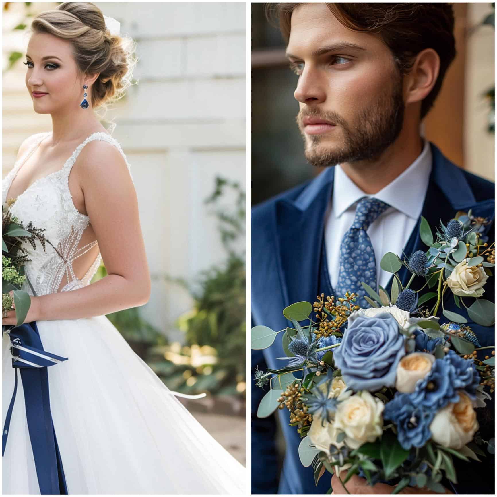 navy blue wedding attire