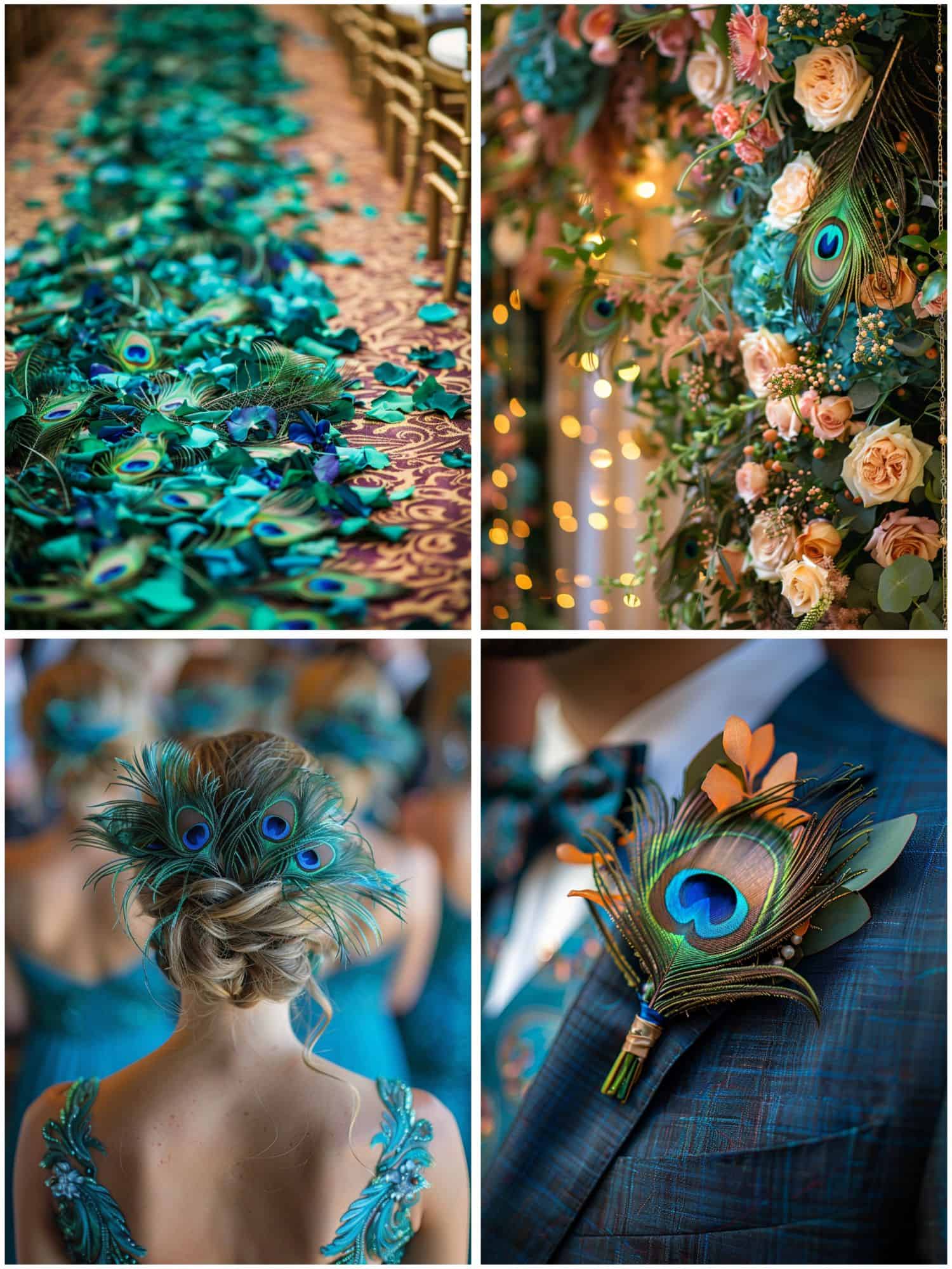 peacock wedding theme ideas for the ceremony