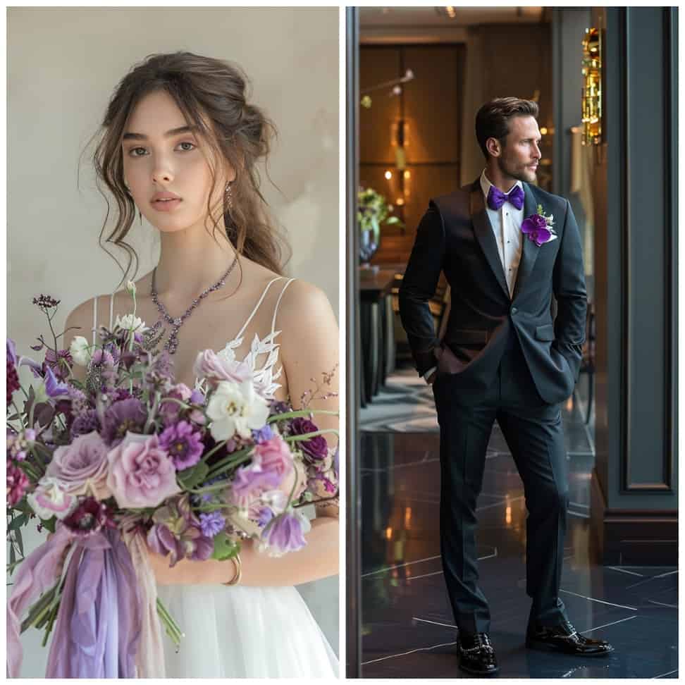 purple wedding attire ideas