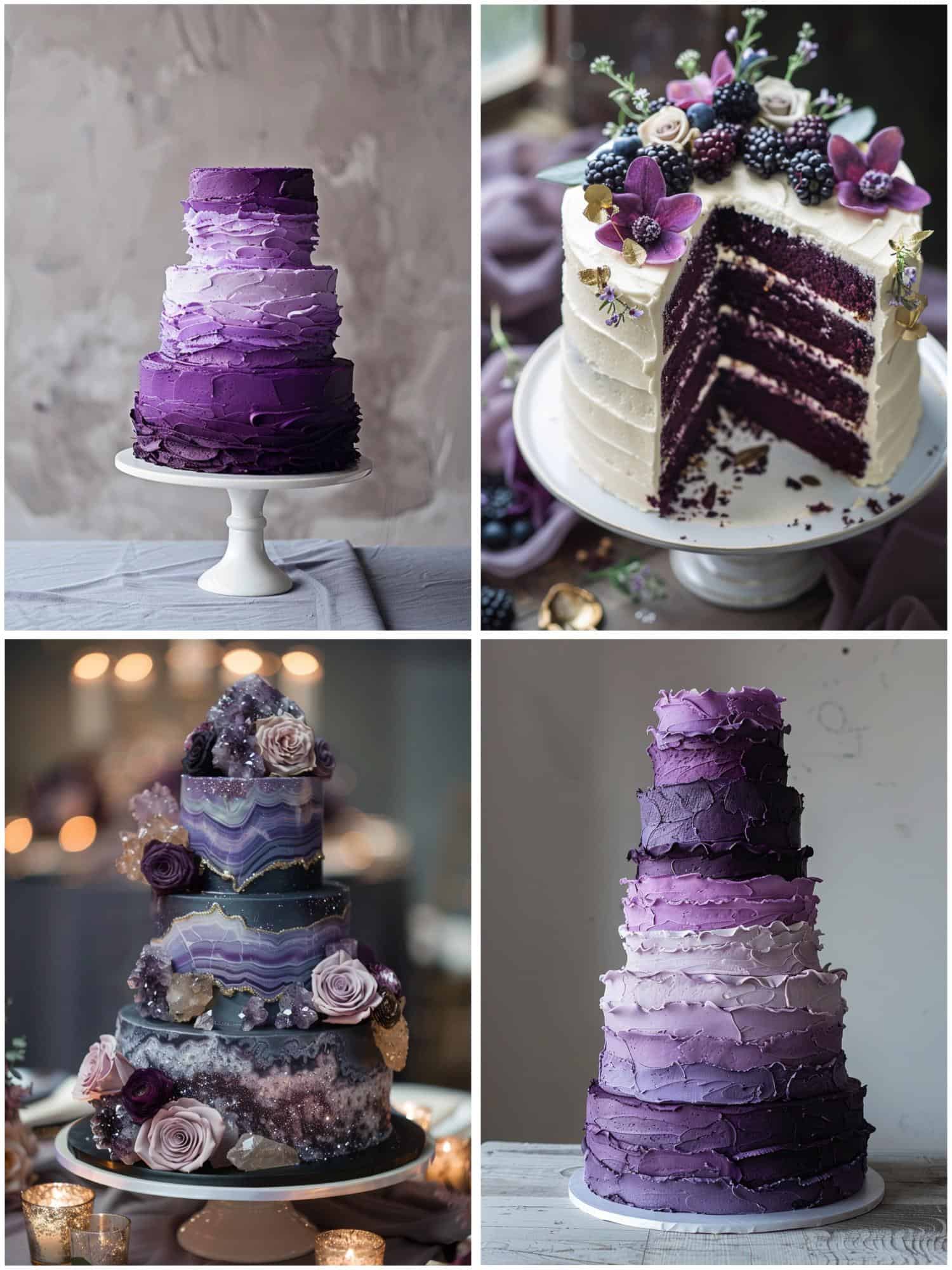 purple wedding cakes