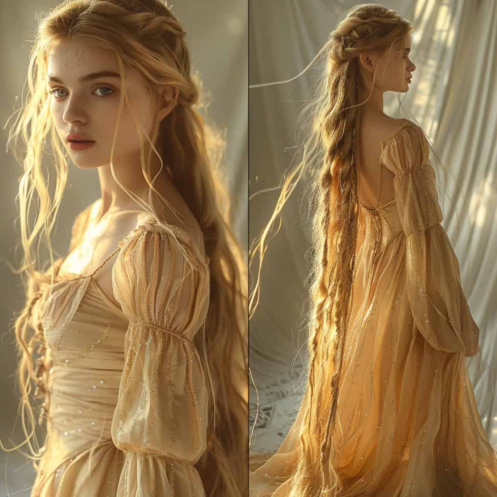 rapunzel-inspired wedding attire