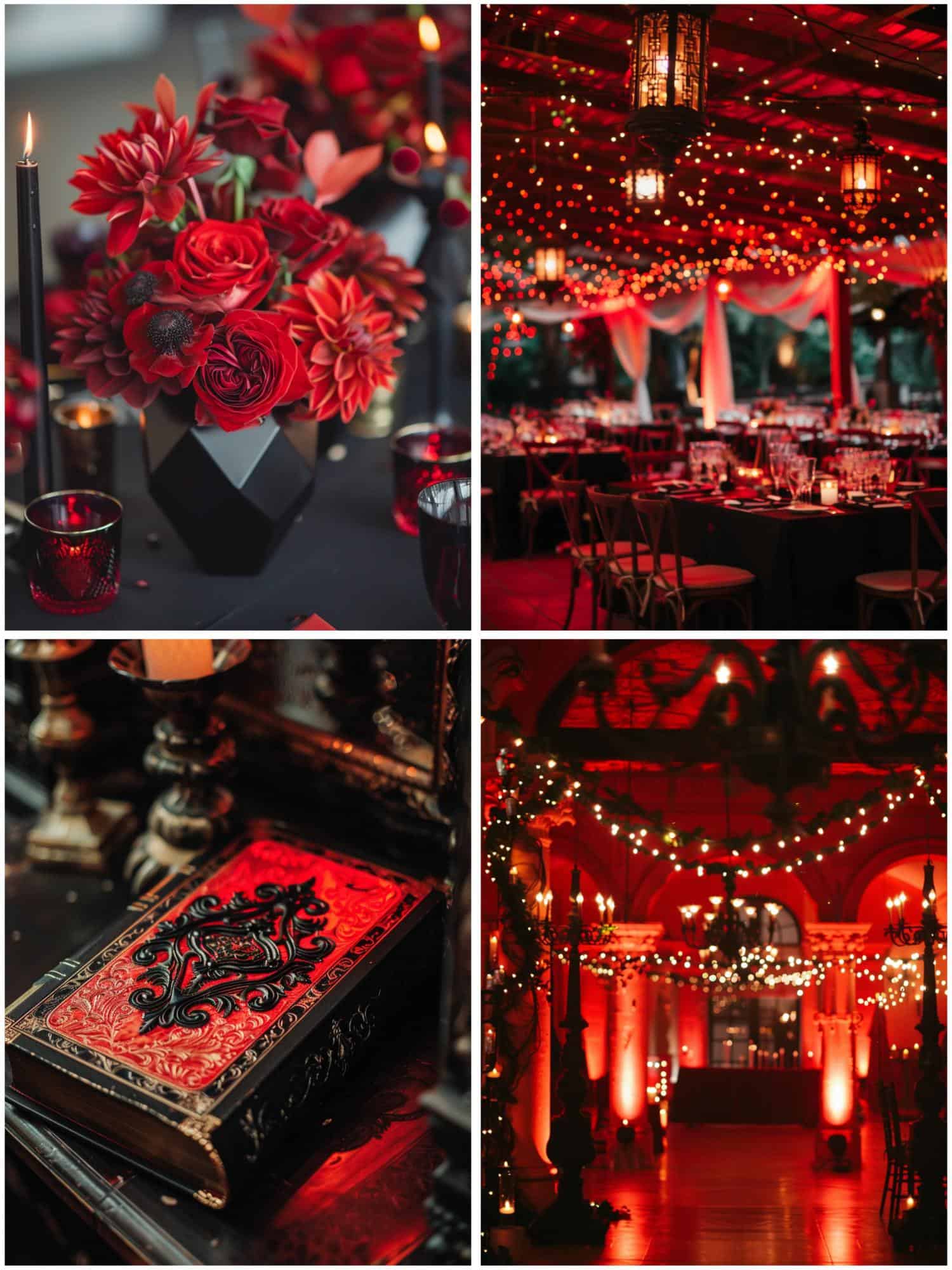 red and black wedding theme ideas for decor