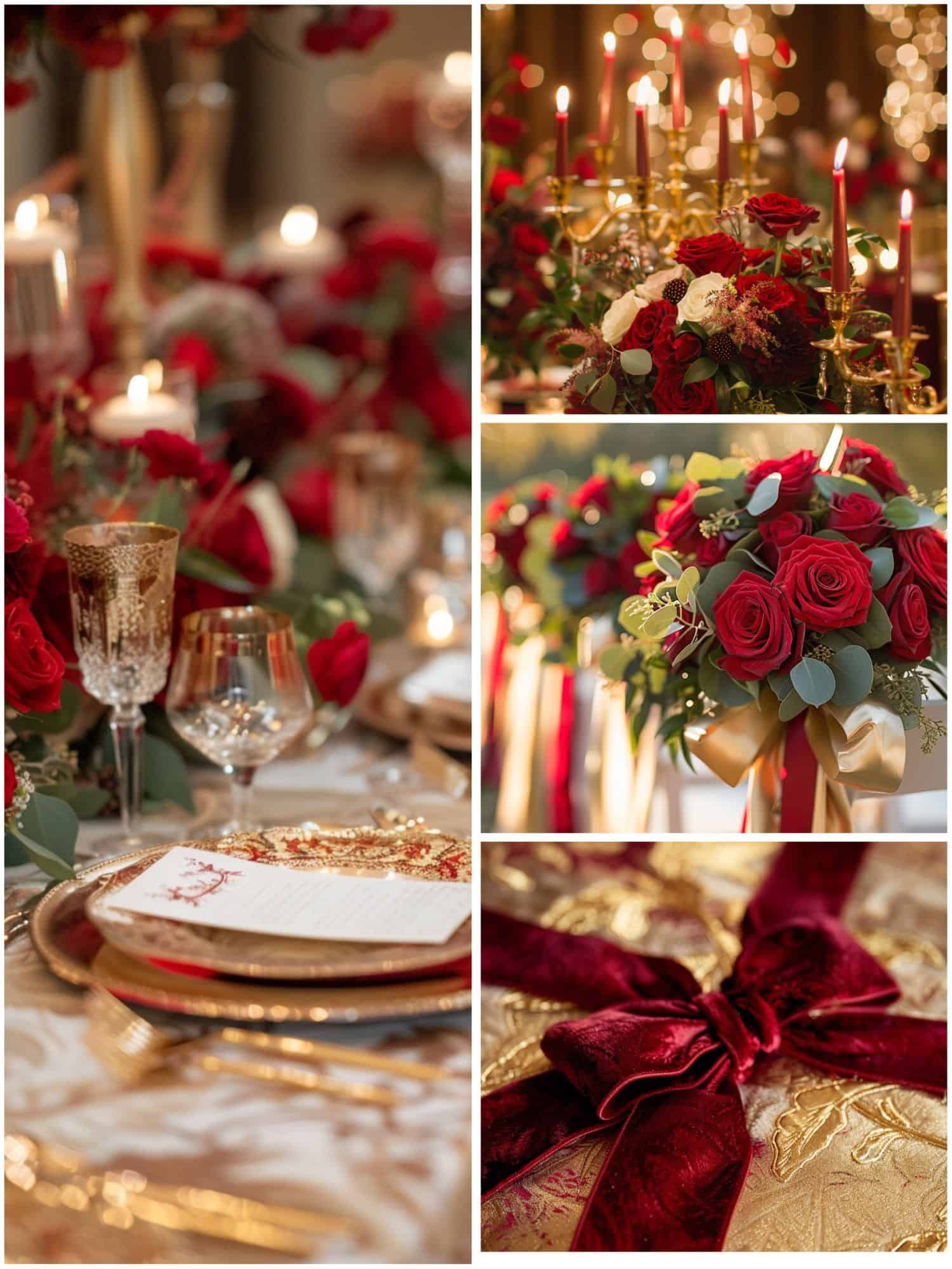 red and gold seasonal wedding