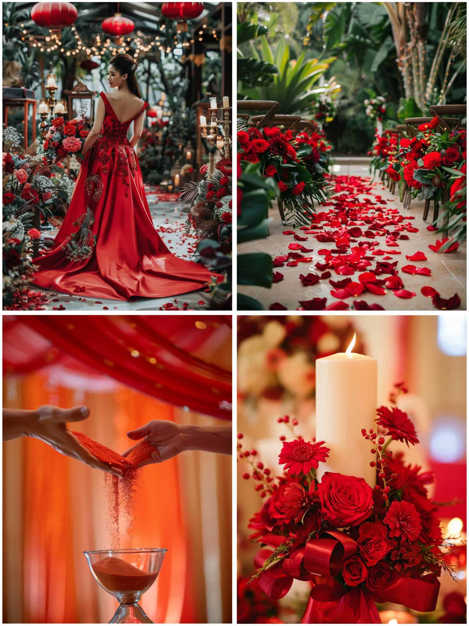 red details in the wedding ceremony