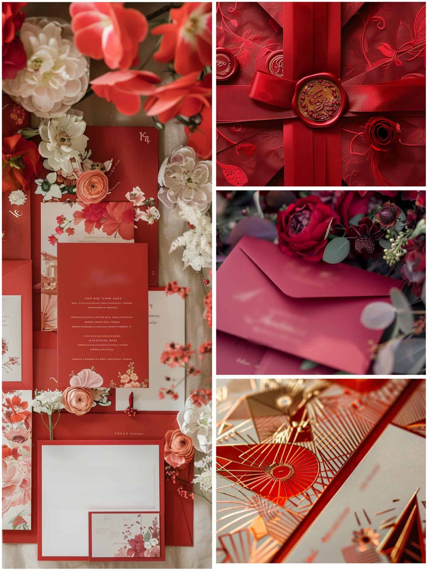 red wedding theme ideas for stationery
