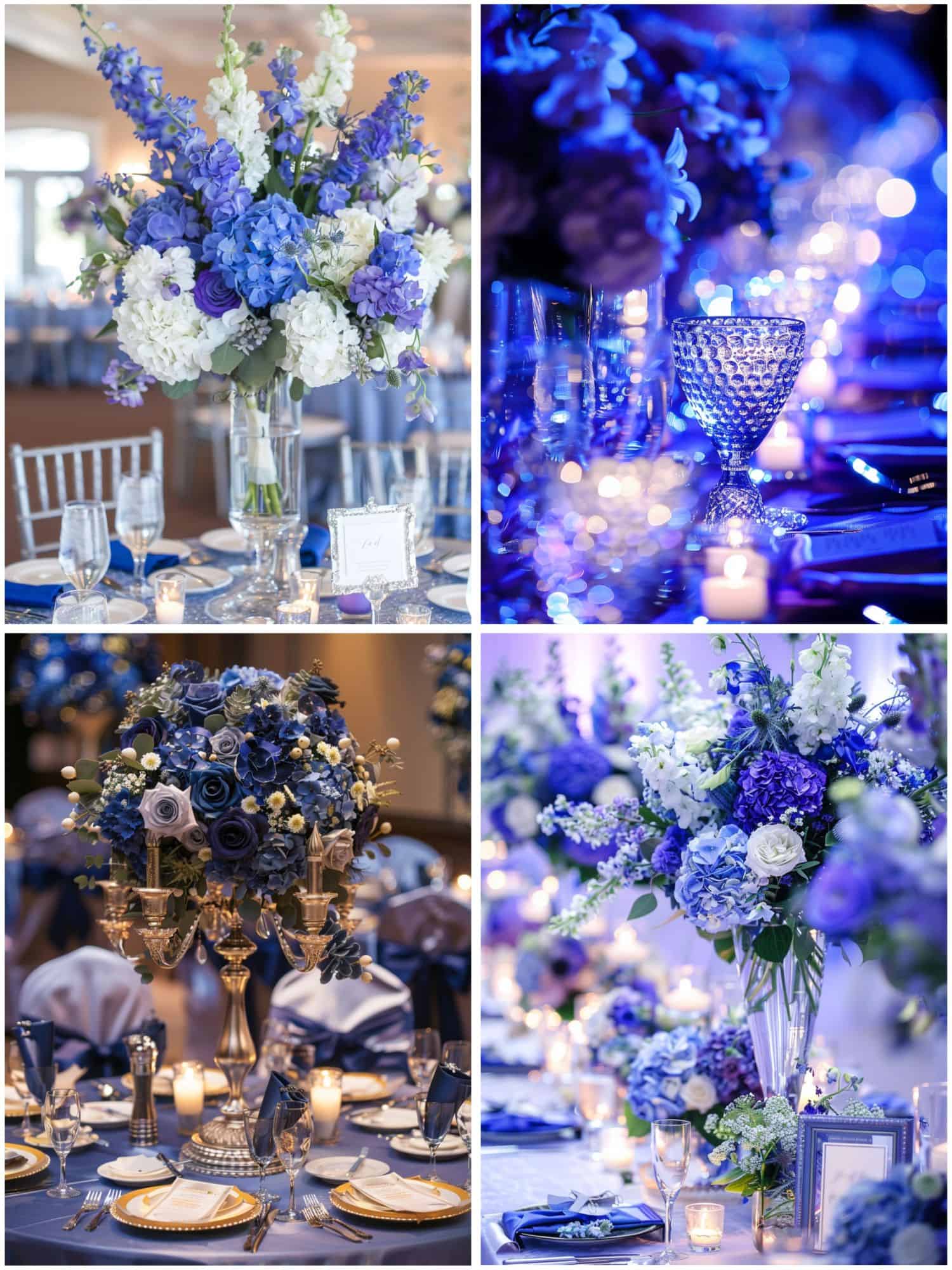 royal blue wedding theme ideas for floral decor