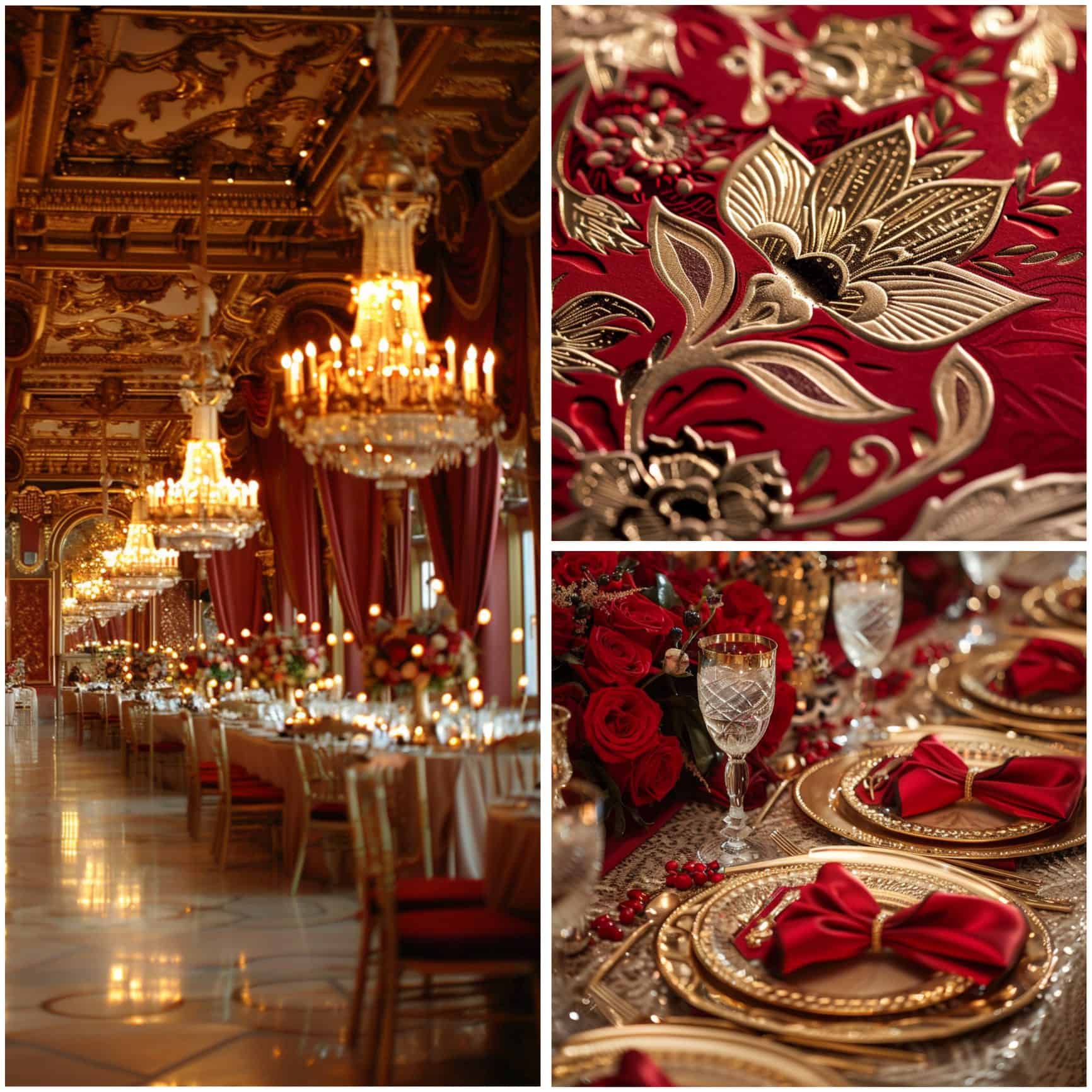 royal red and gold wedding theme ideas