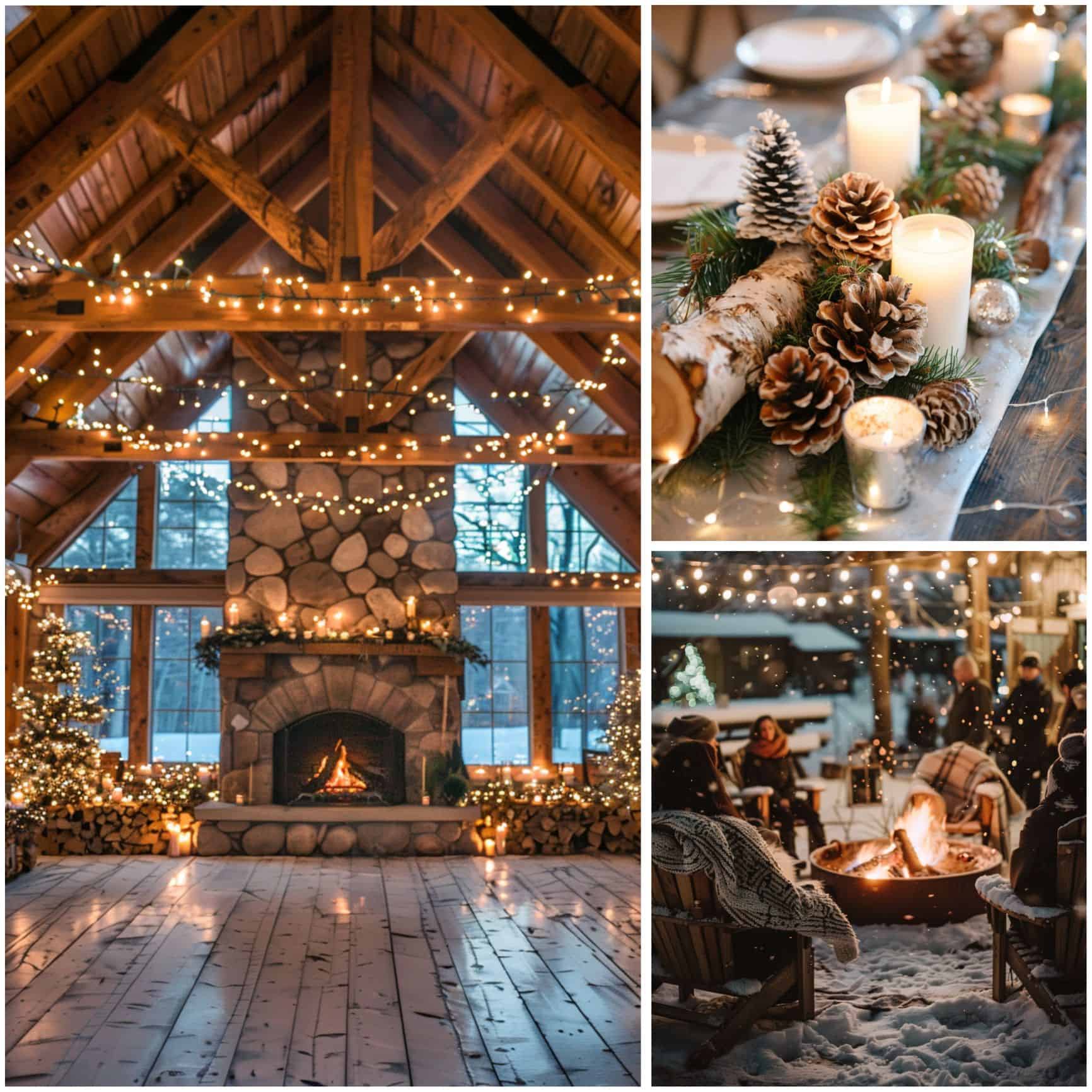 rustic snowy charm wedding theme ideas