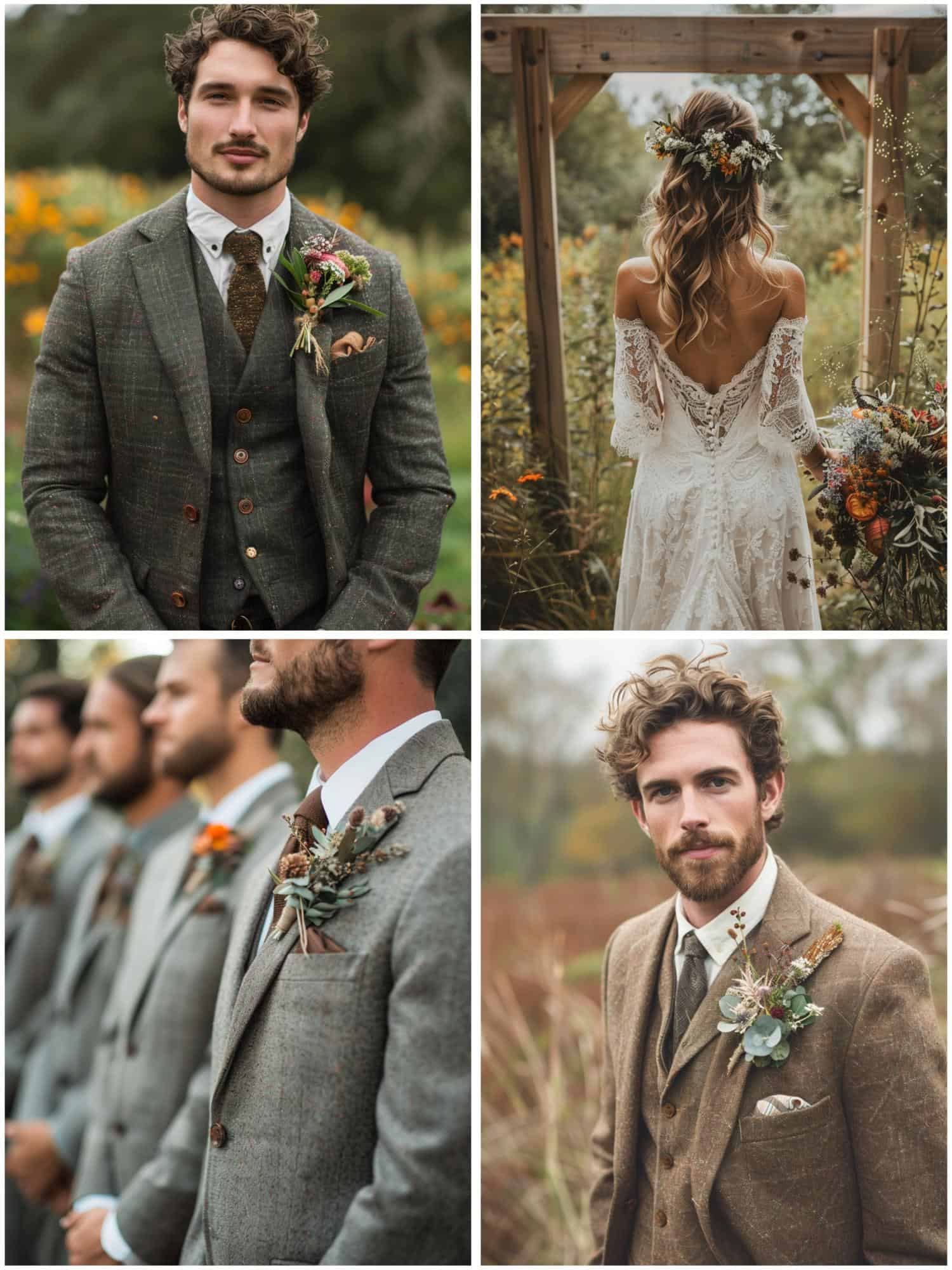 rustic-themed wedding attire