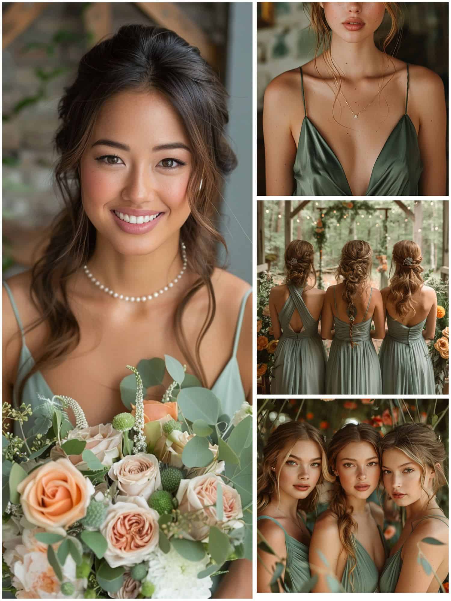 sage green wedding theme ideas for bridesmaid dresses