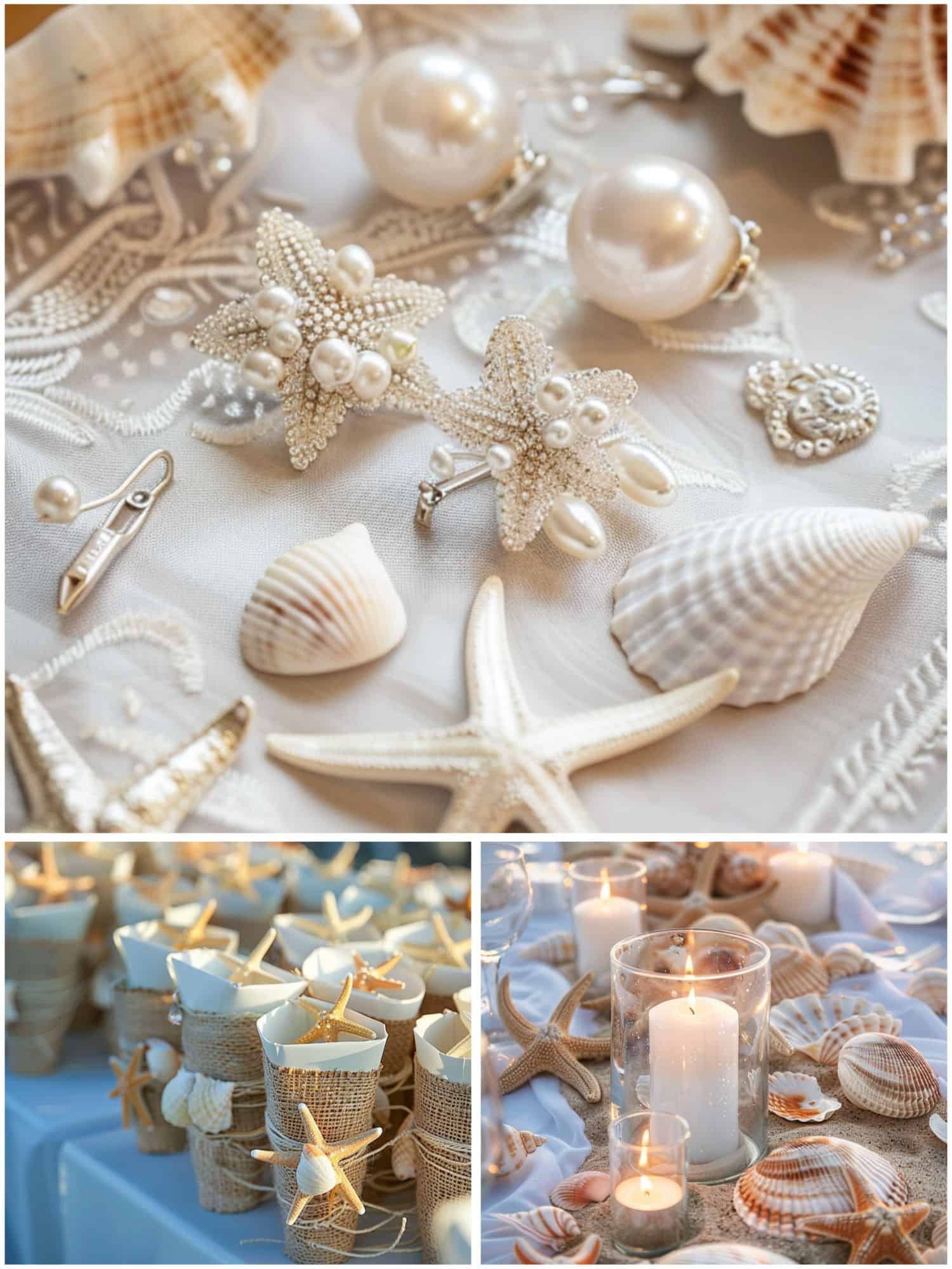 seashells and starfish wedding theme