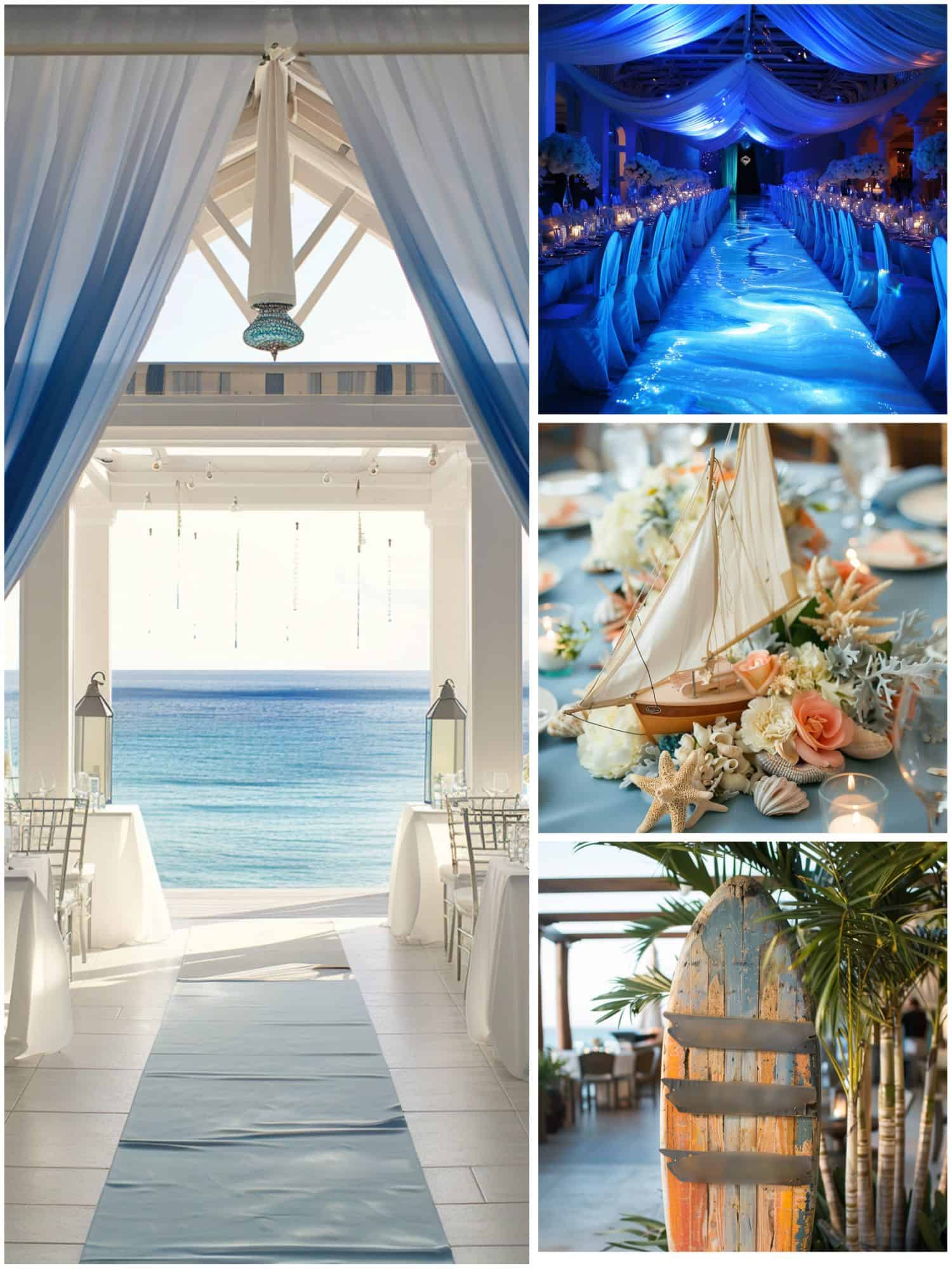 shades of blue wedding theme ideas for decor