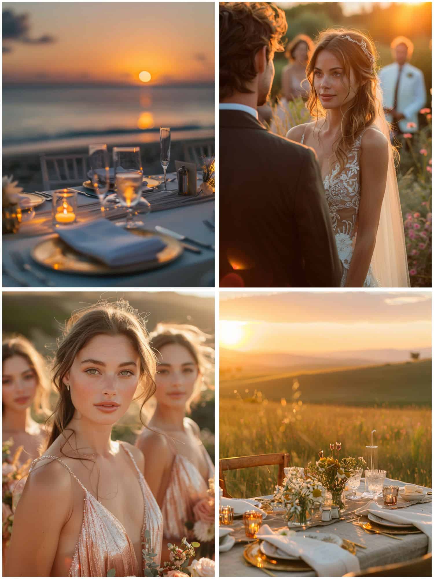 summer wedding at sunset