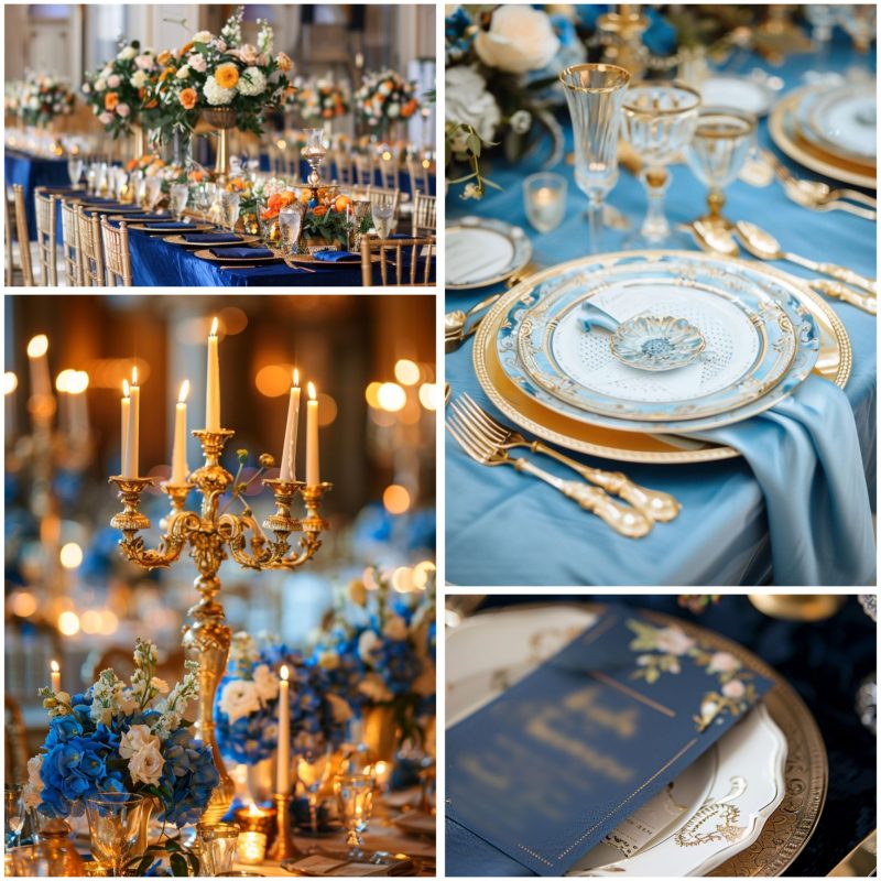 Regal Blue and Gold Wedding Theme Ideas for Splendor