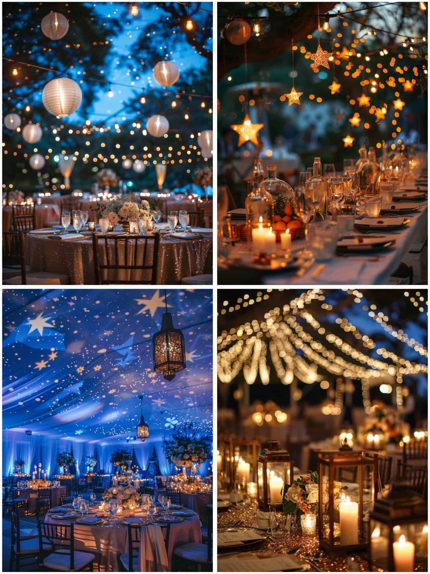 tangled-themed nighttime wedding reception