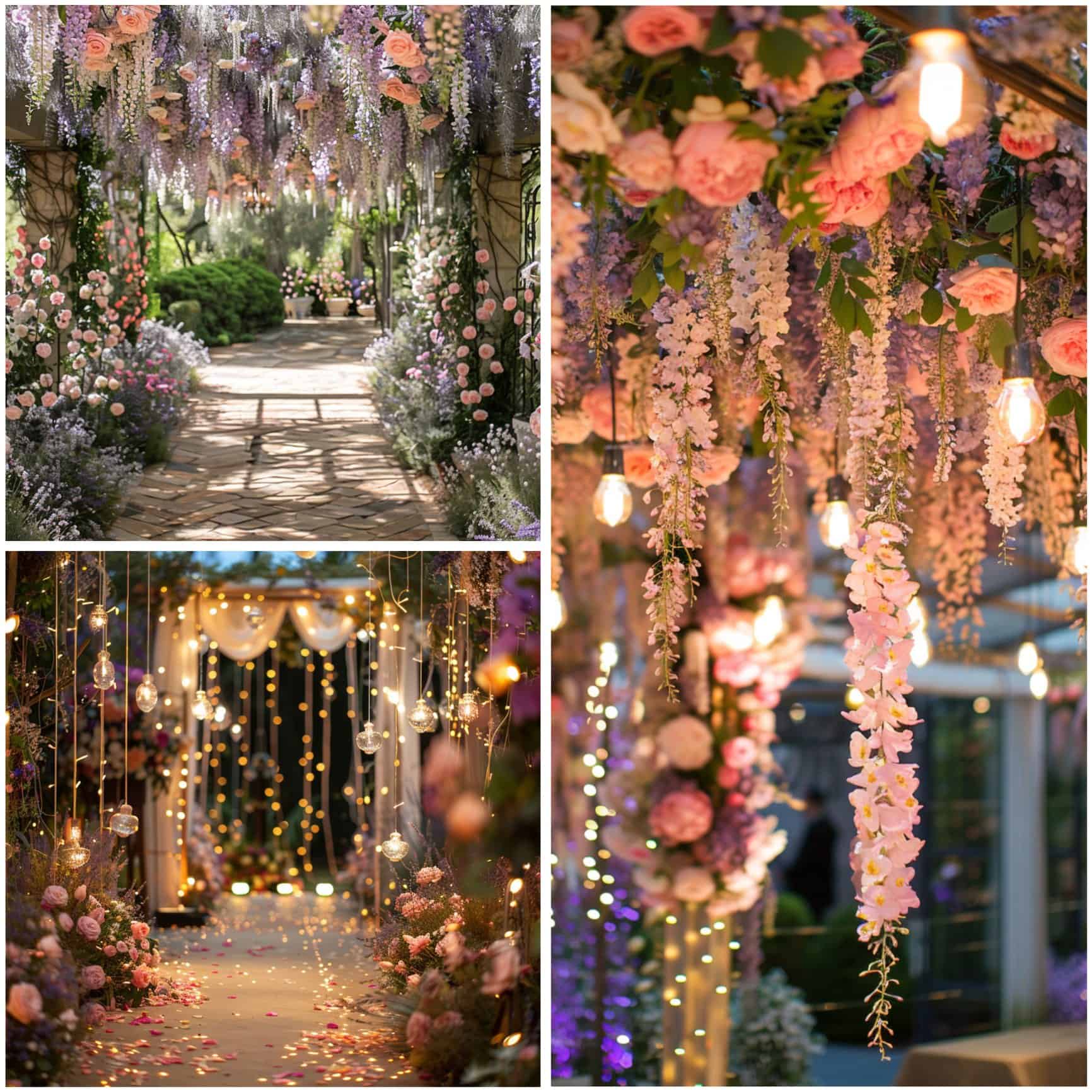 tangled wedding theme ideas for canopy of flowers