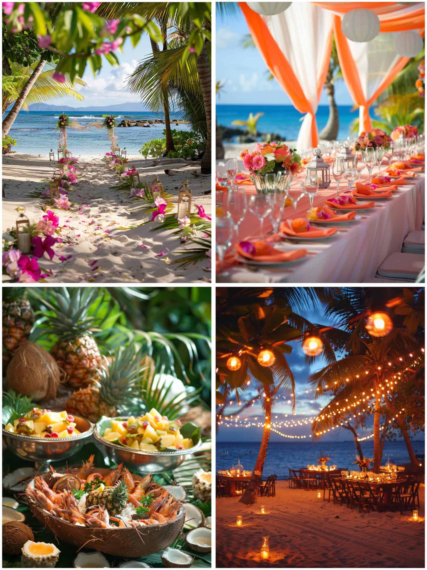 tropical paradise-themed beach wedding