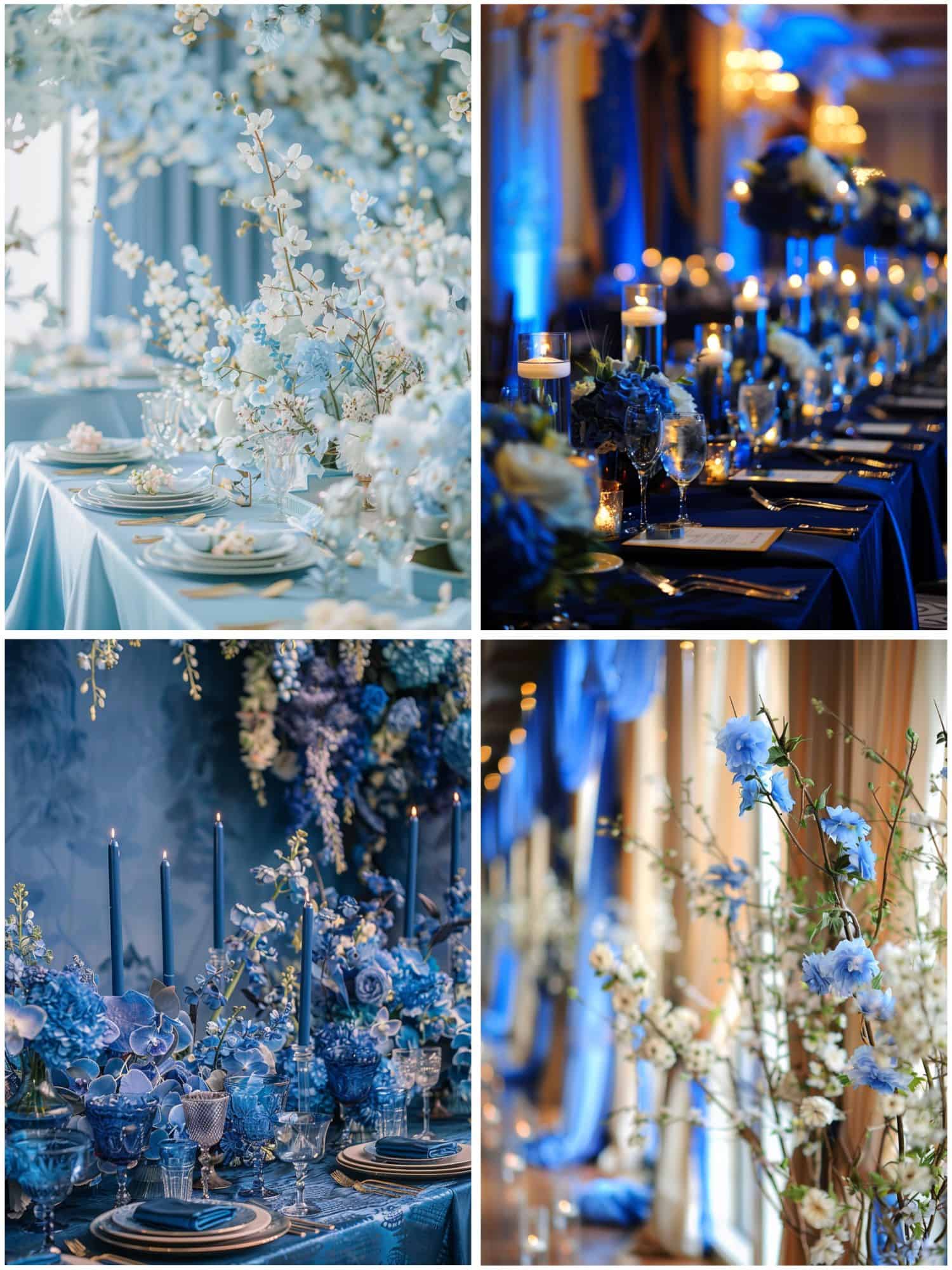 various shades of blue wedding theme ideas