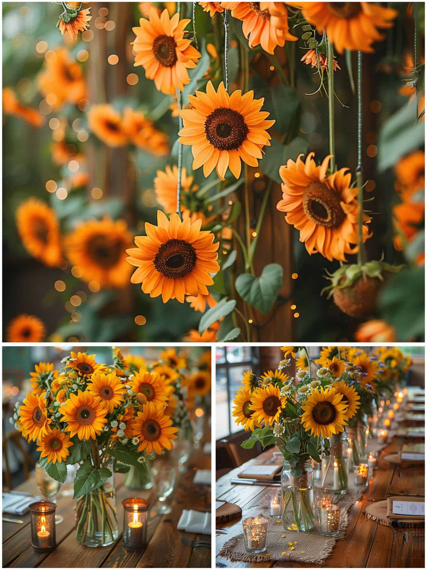 venue decoration for a sunflower-themed wedding