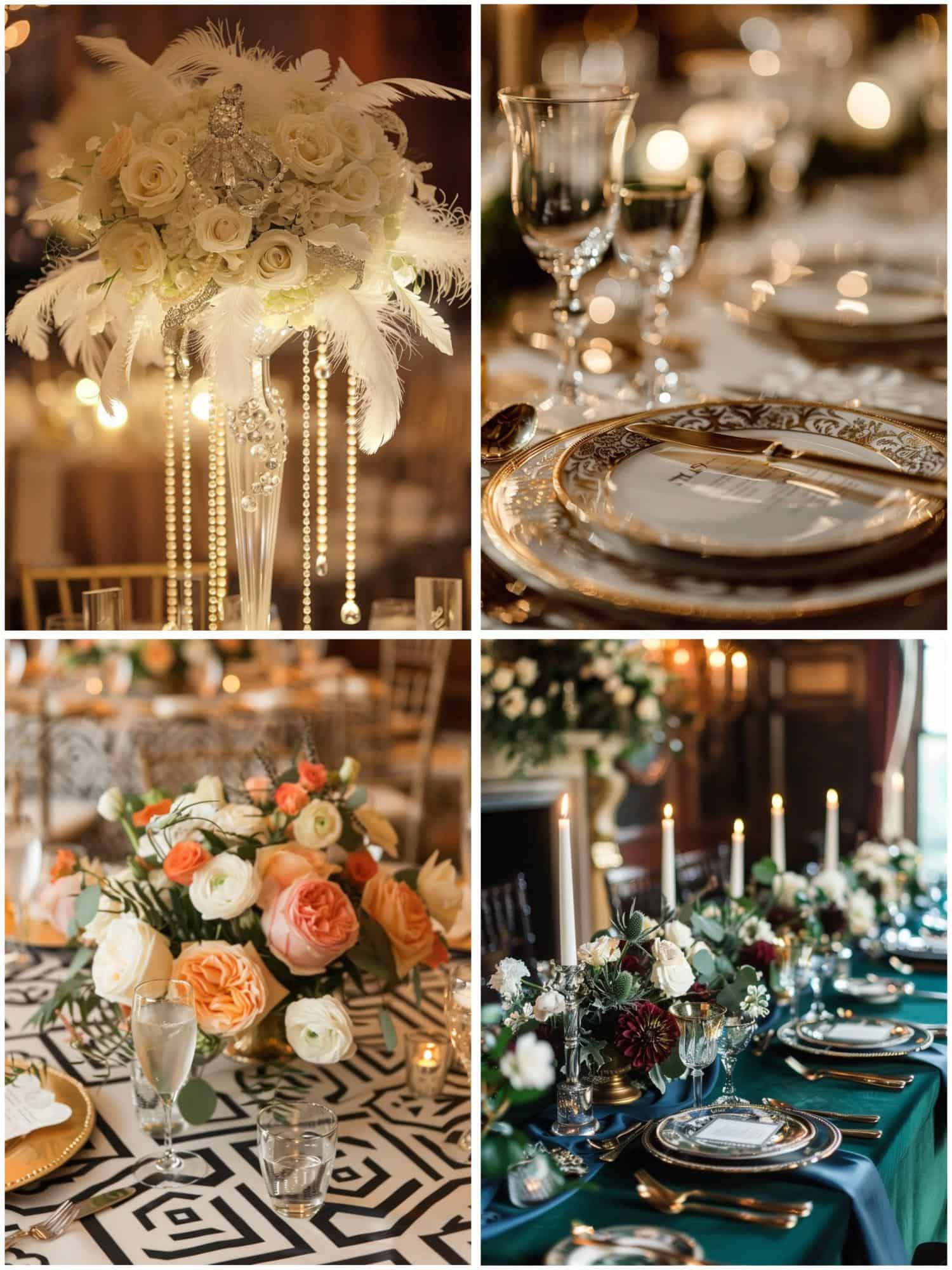 20s wedding theme ideas for table decor