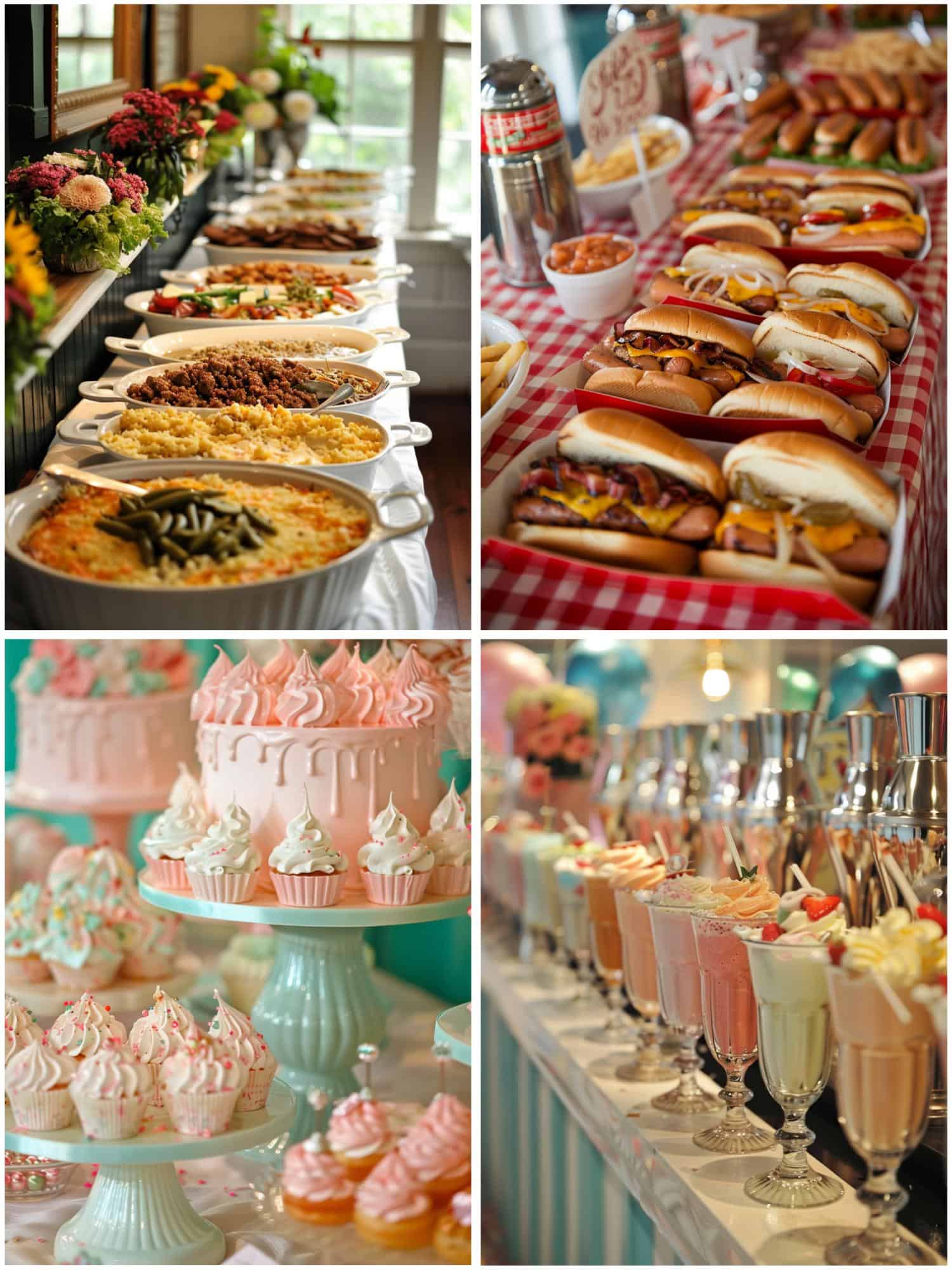 50s inspired wedding food and drinks