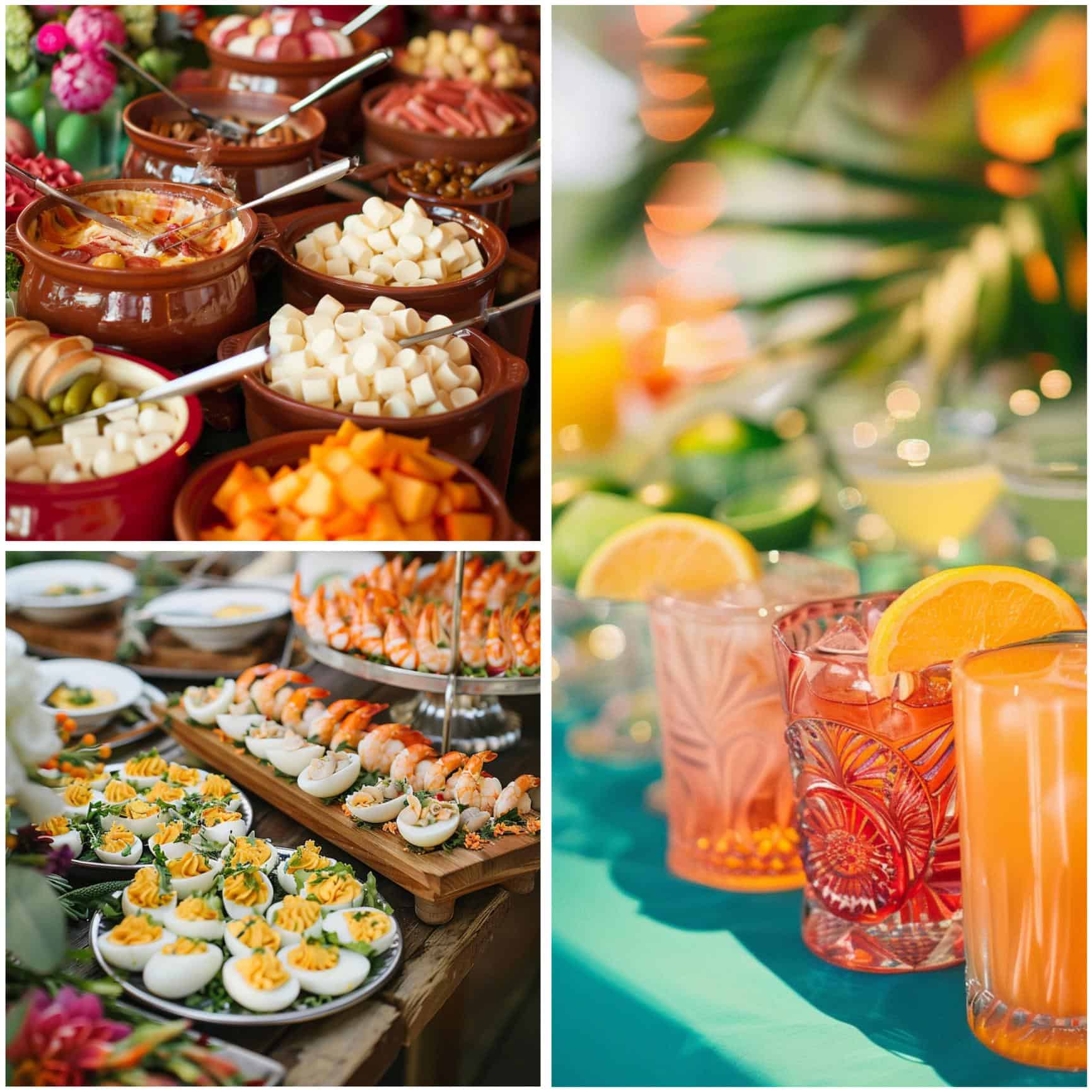 70s wedding theme ideas for food and drinks