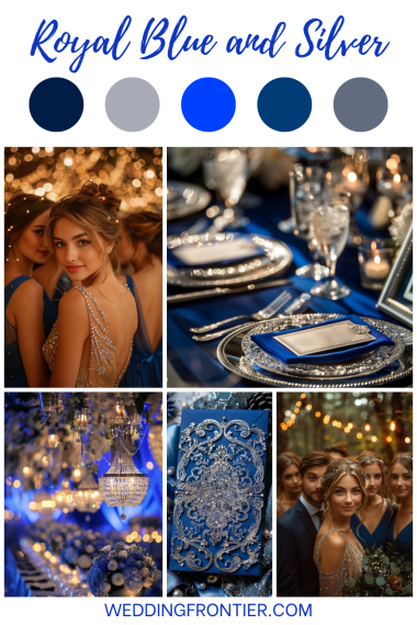 Royal blue and silver