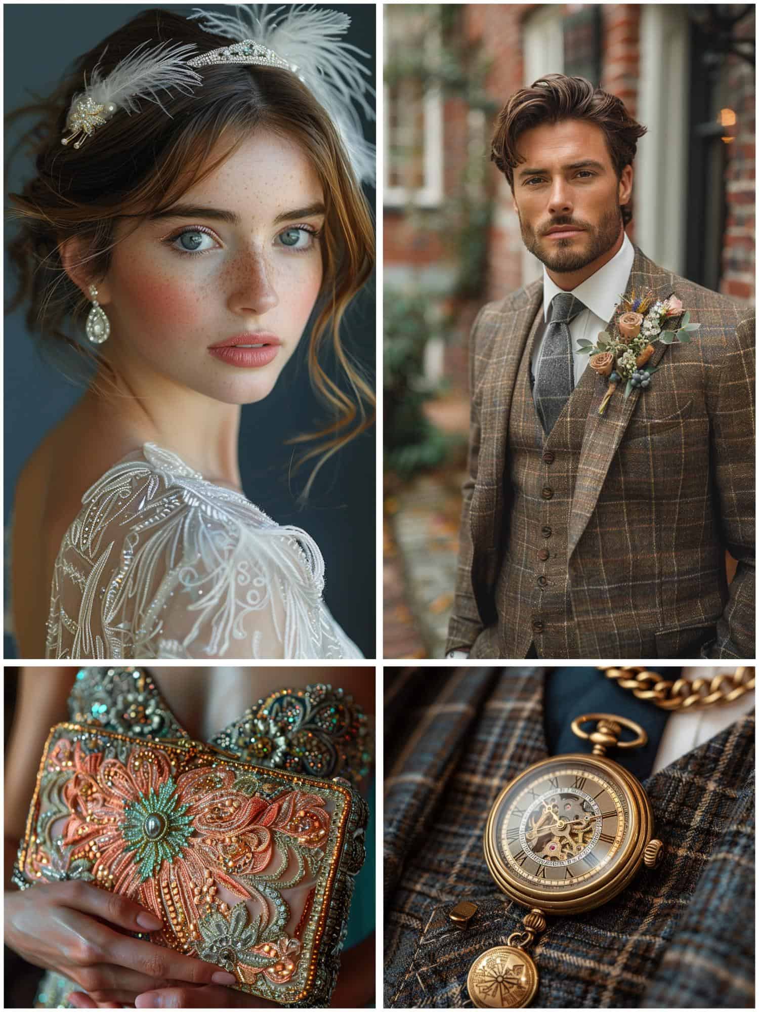 accessories for a 20s wedding theme