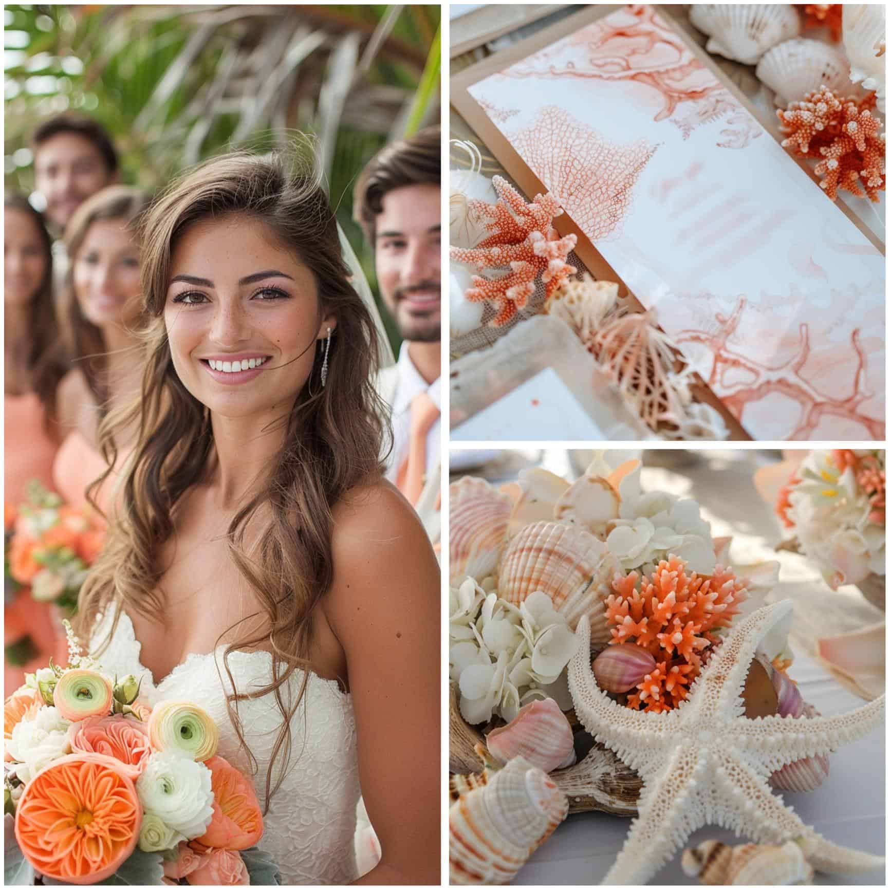beach coral wedding ideas
