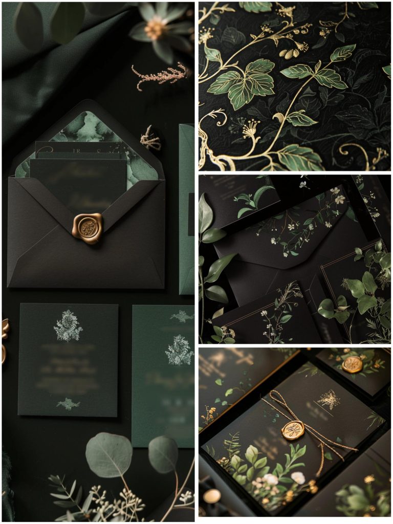 Lush Black and Green Wedding Theme Ideas for Elegance