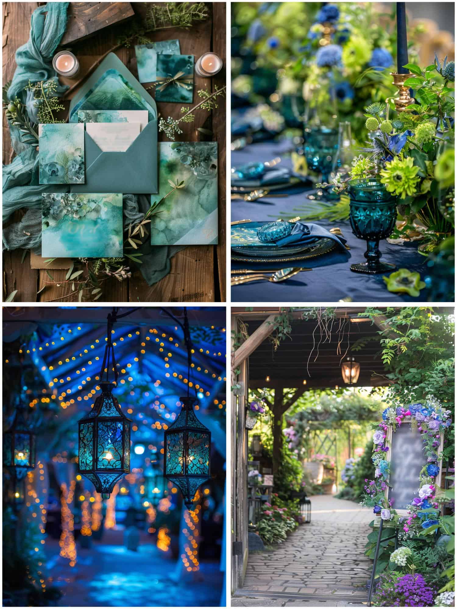 blue and green wedding theme ideas