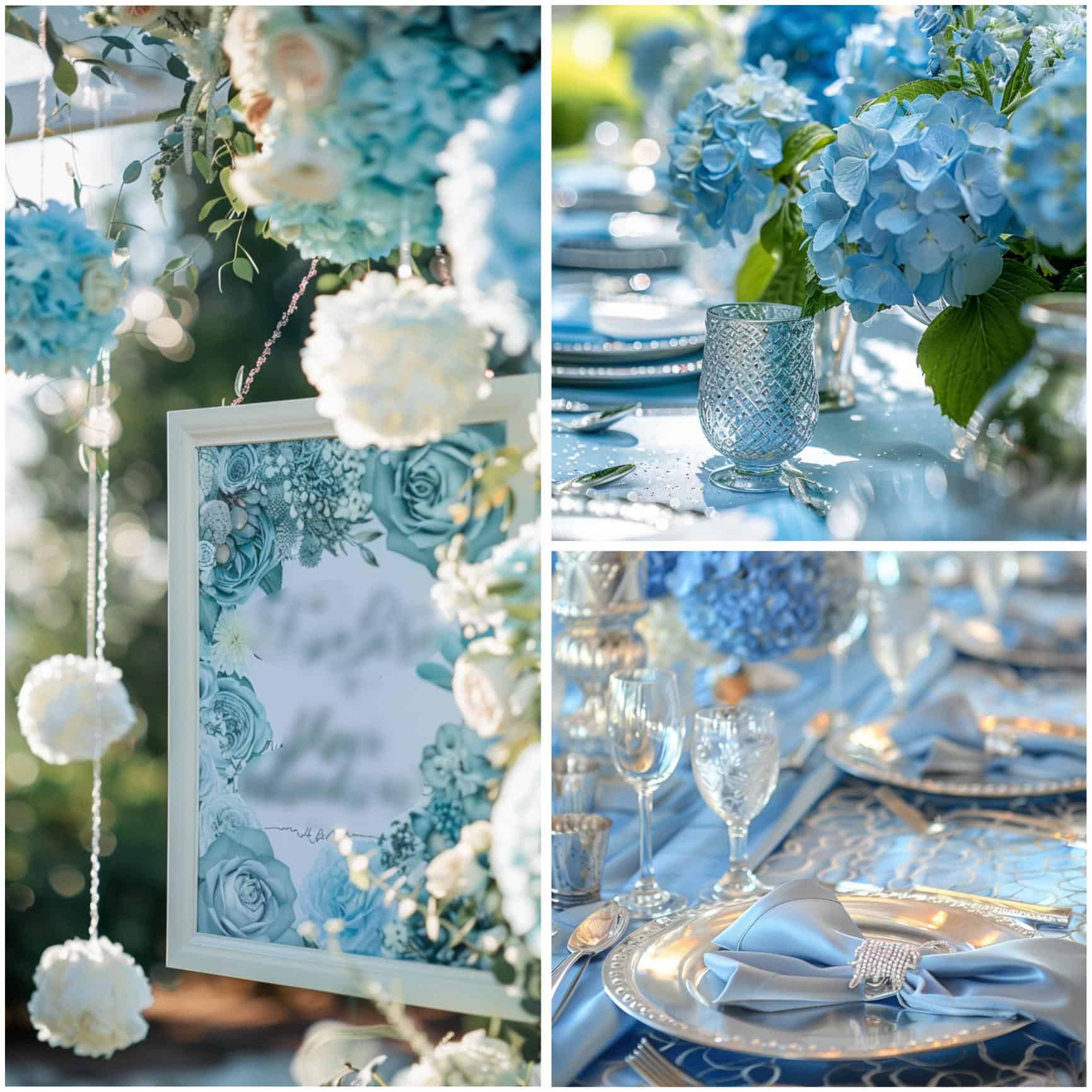 blue and silver wedding theme ideas