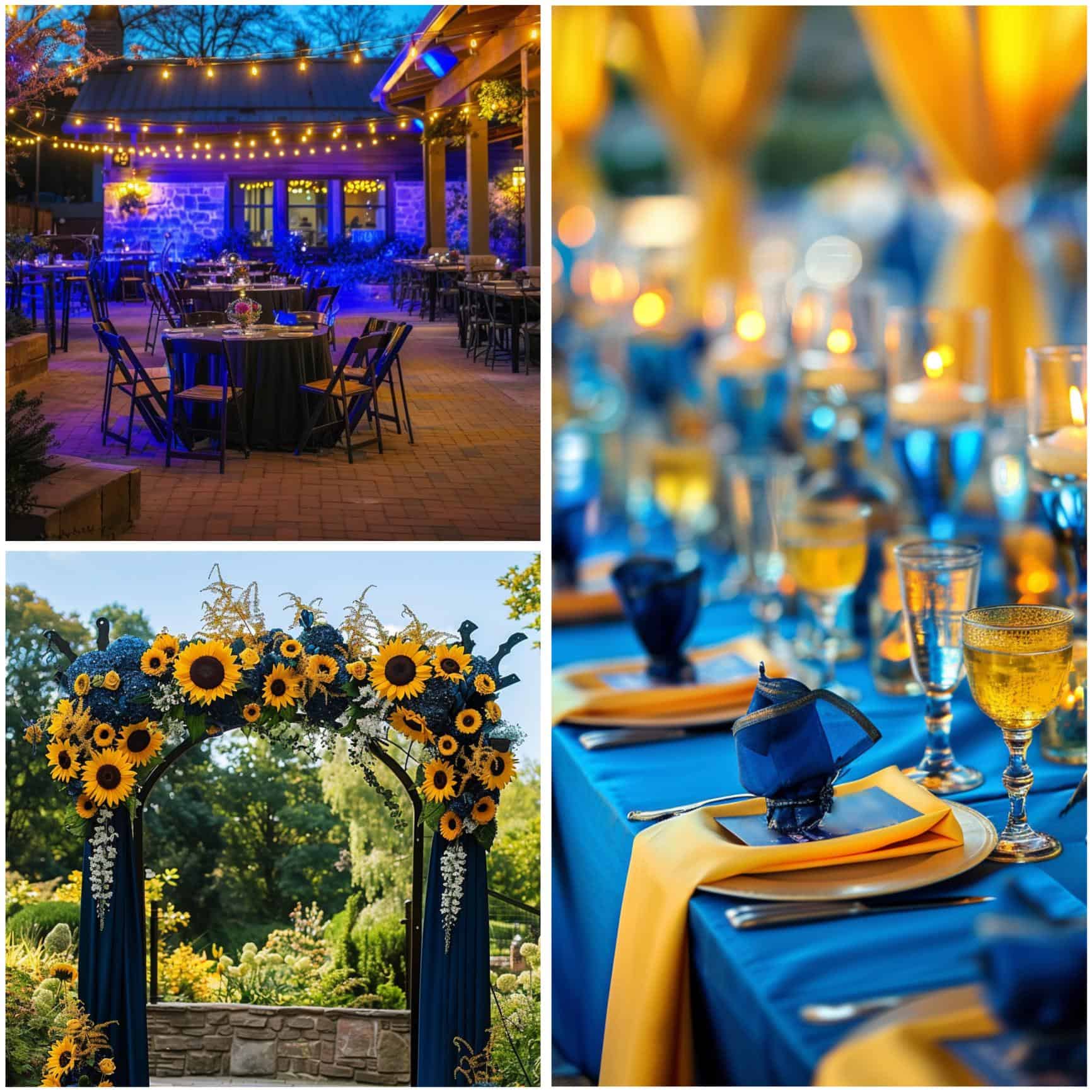 blue and yellow wedding theme ideas for decor