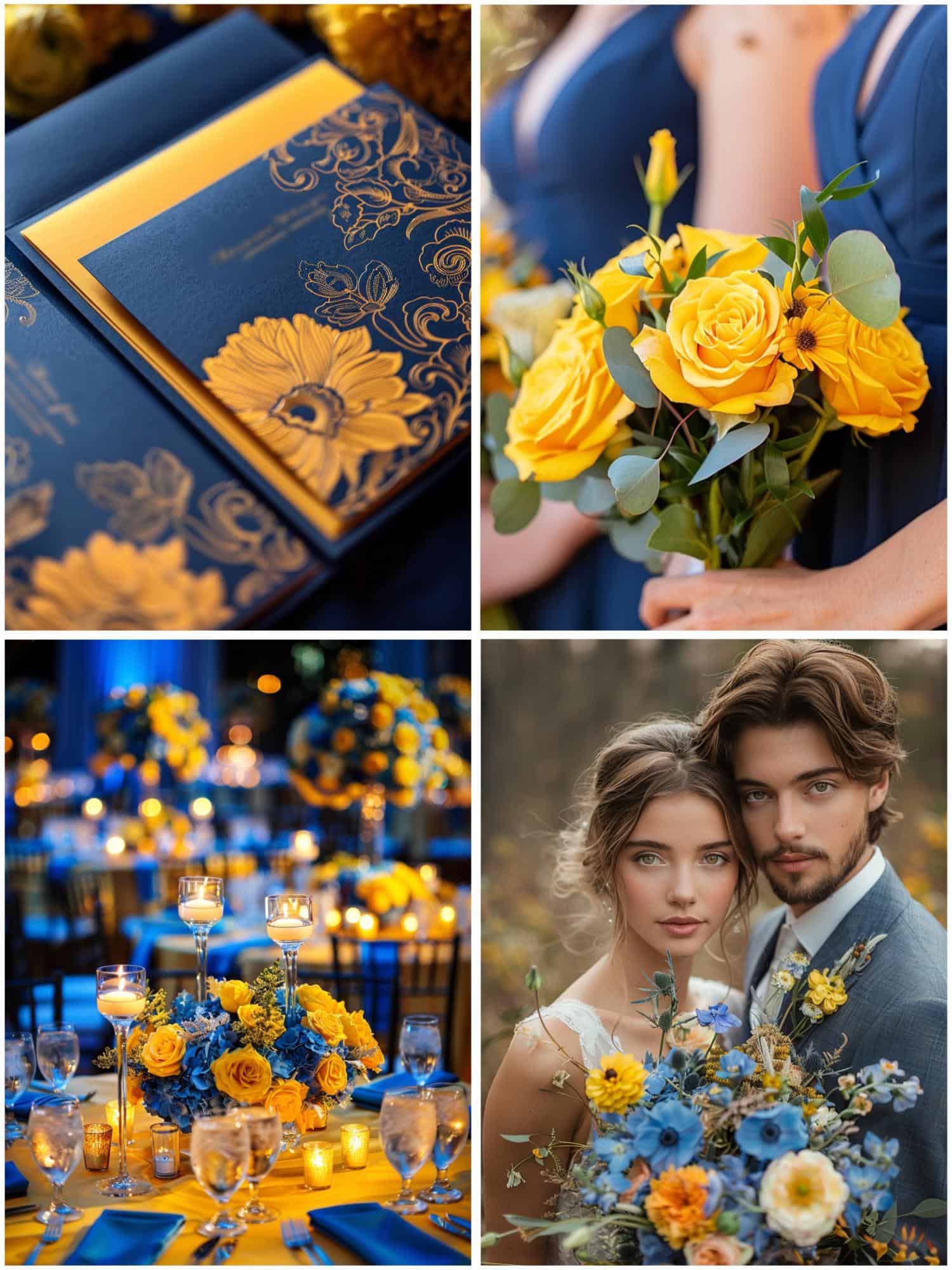 blue and yellow wedding theme ideas