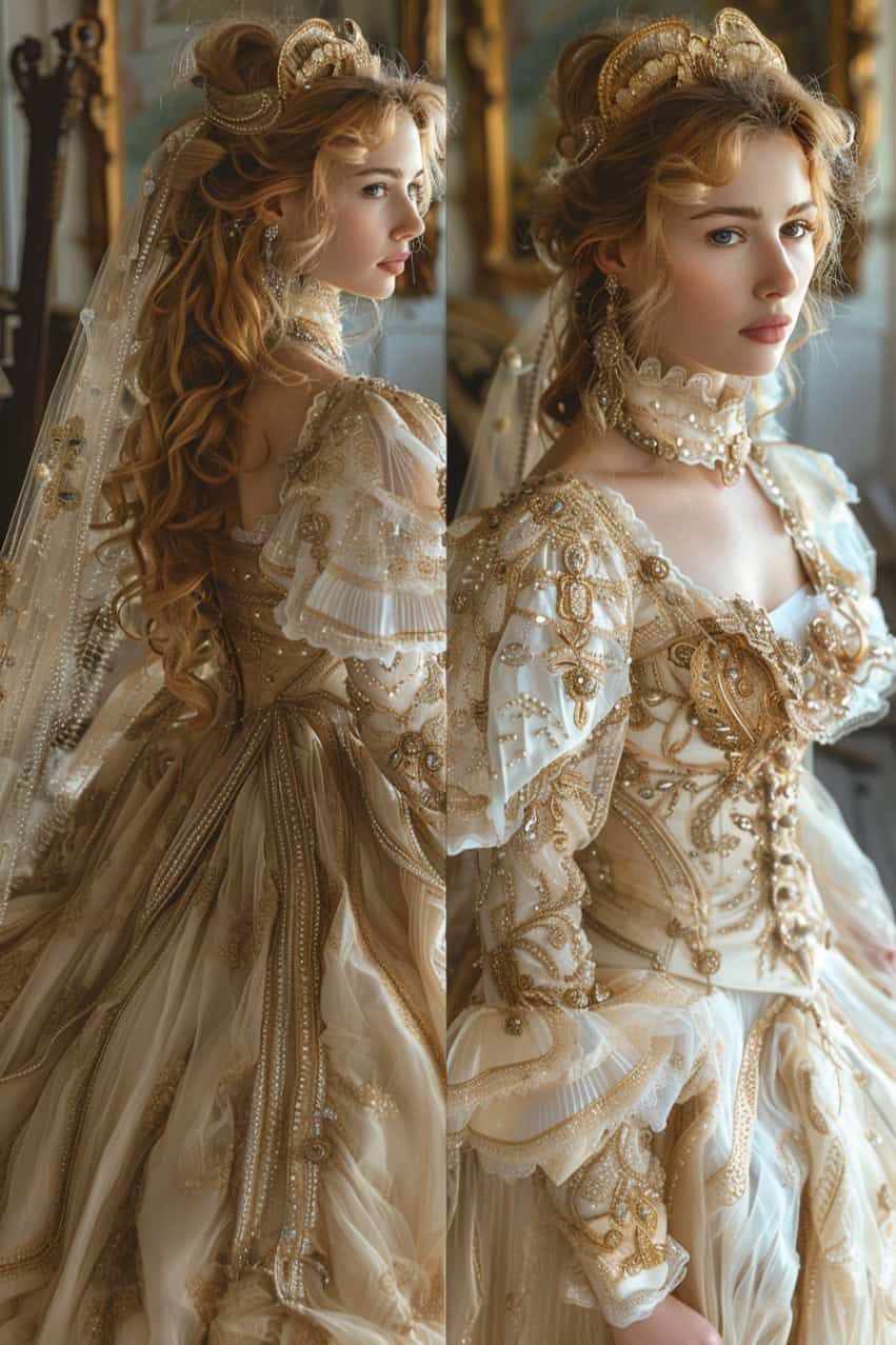 bride in renaissance-inspired attire