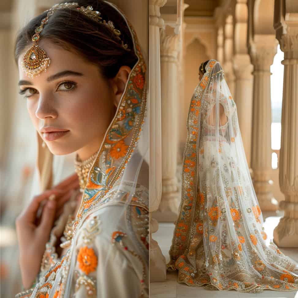 bride in royal rajasthan theme attire