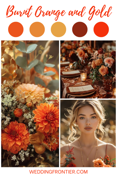 burnt orange and gold