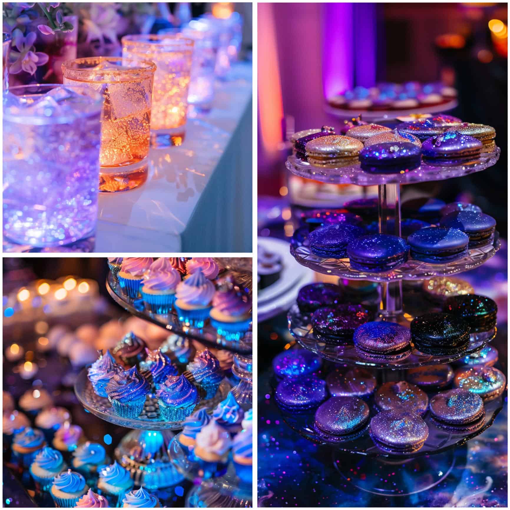 celestial wedding theme ideas for food and drinks