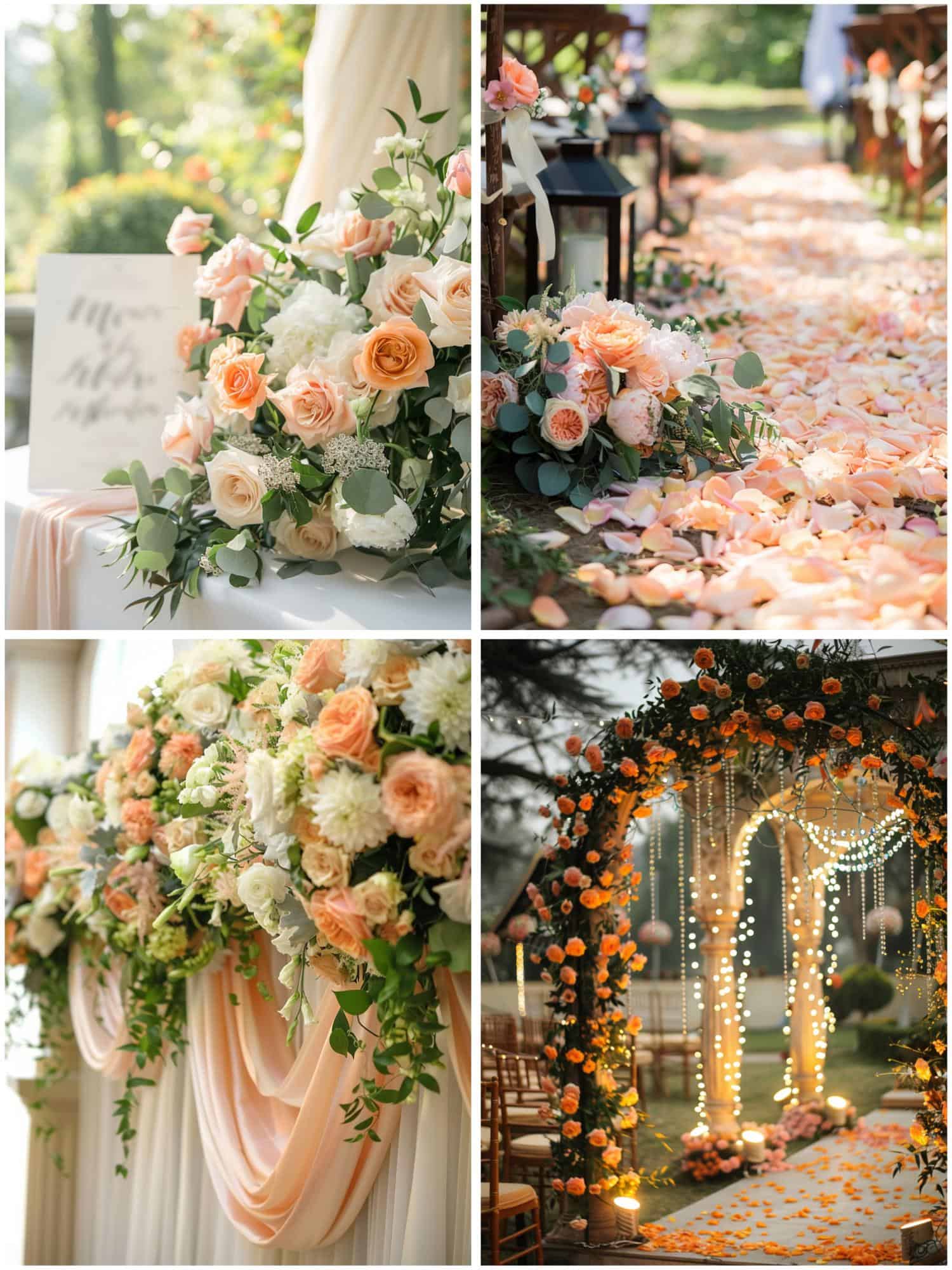 ceremony decor for a peach wedding