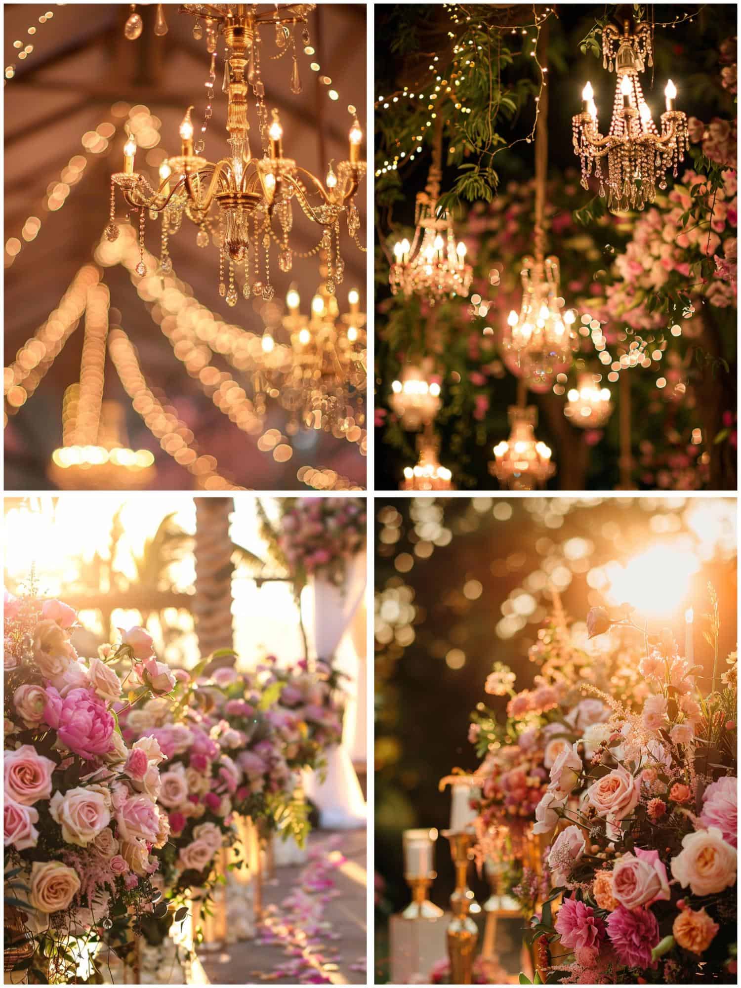 ceremony ideas for a pink and gold wedding theme