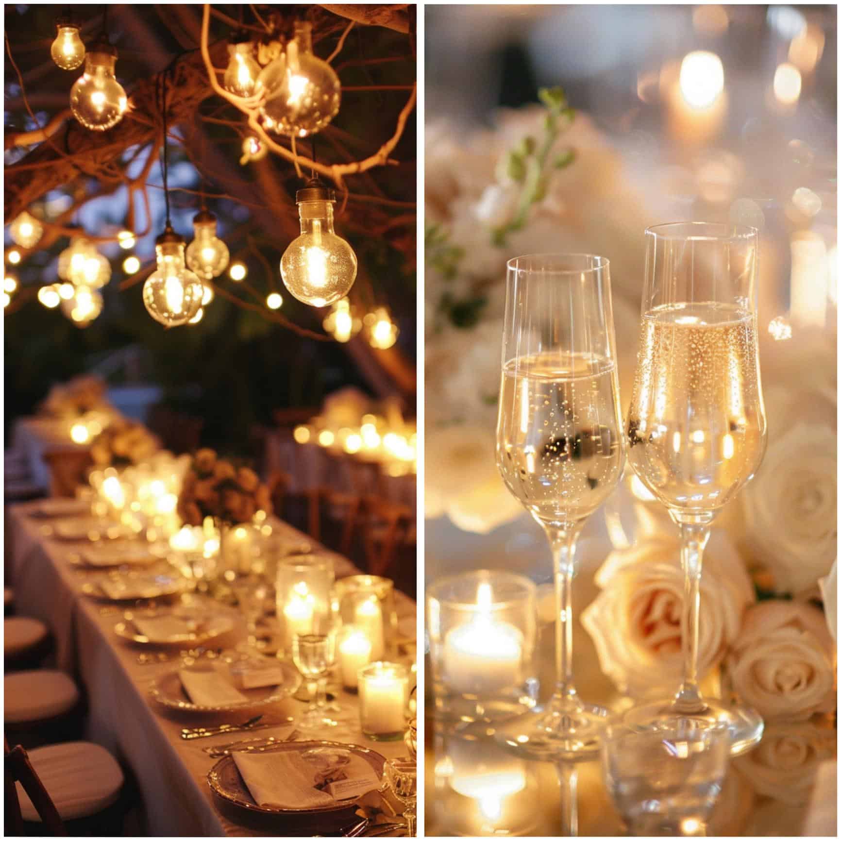 champagne wedding theme ideas for ambiance