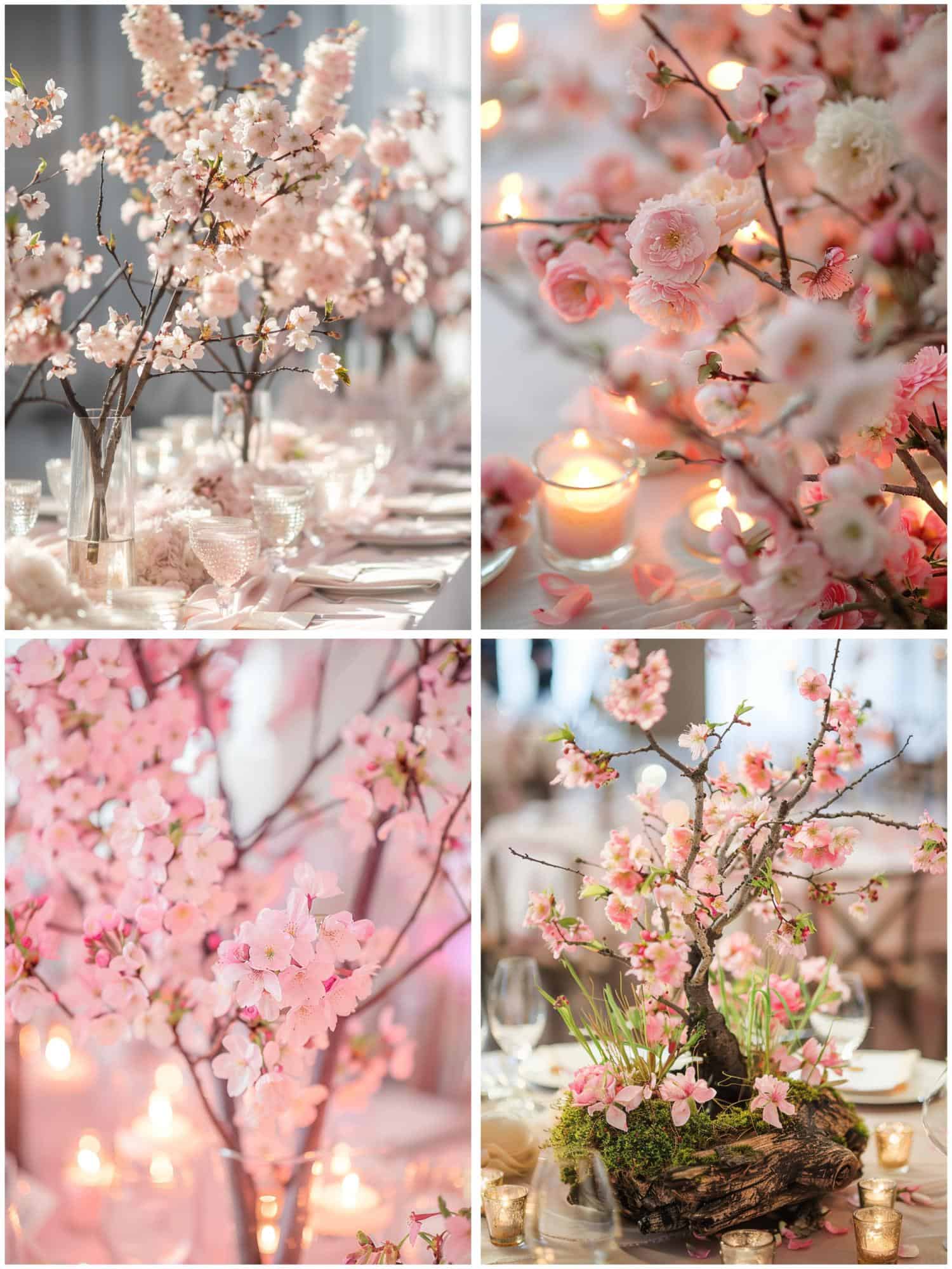 cherry blossom wedding theme ideas for centerpieces