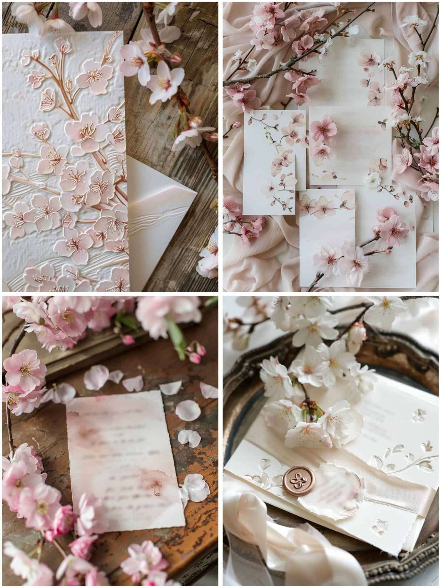 cherry blossom wedding theme ideas for invitations