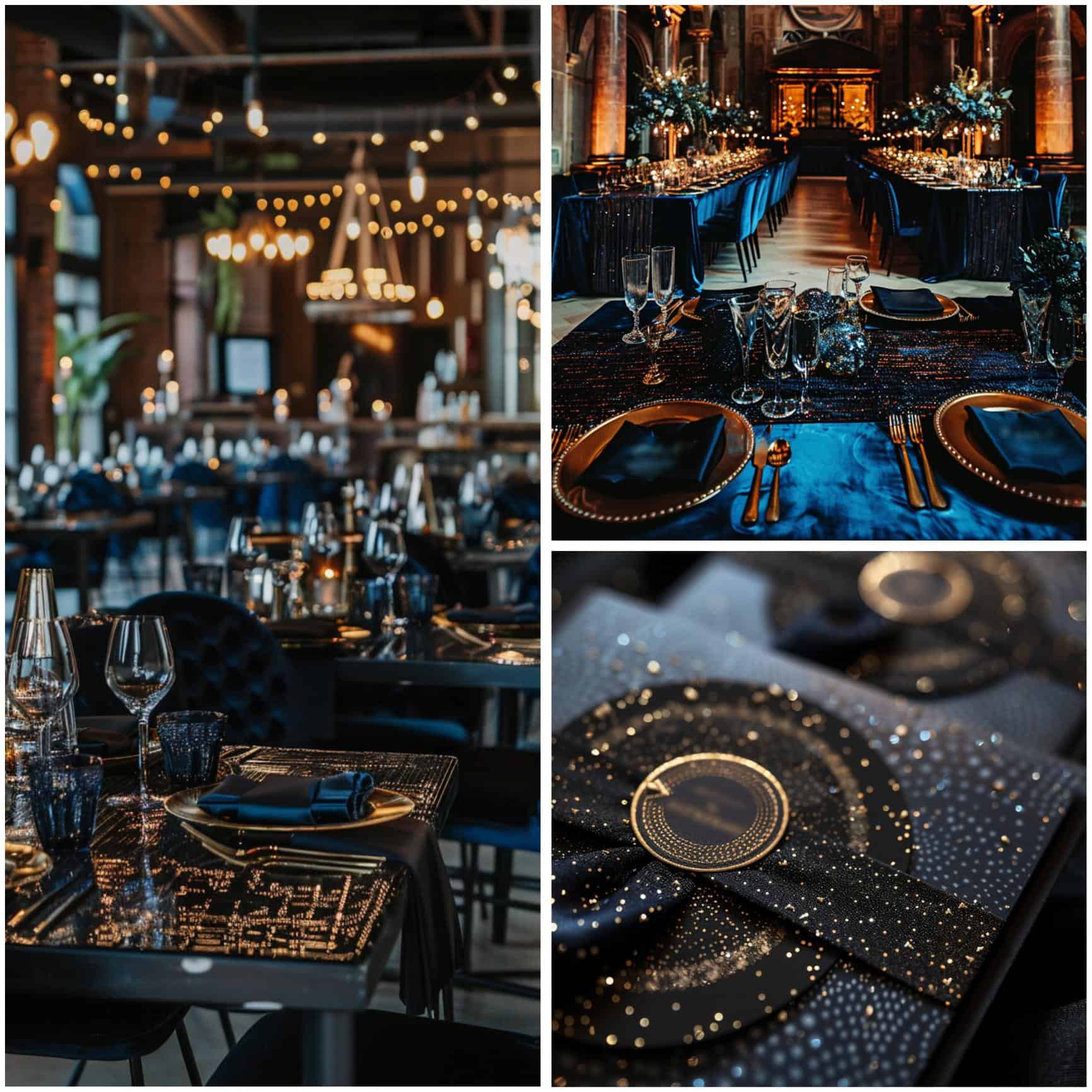 choosing a black and blue wedding theme