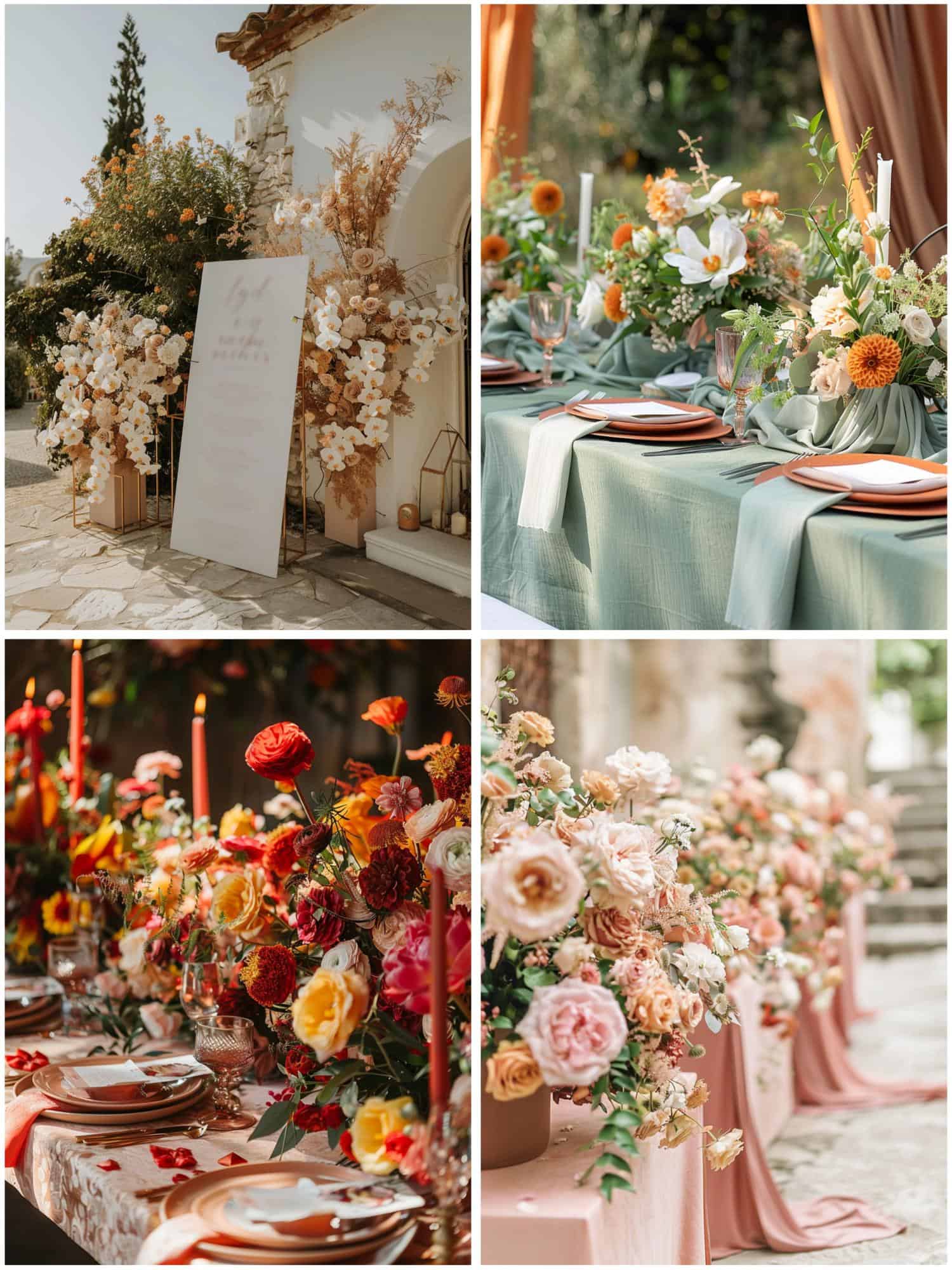 color palette ideas for a terracotta wedding