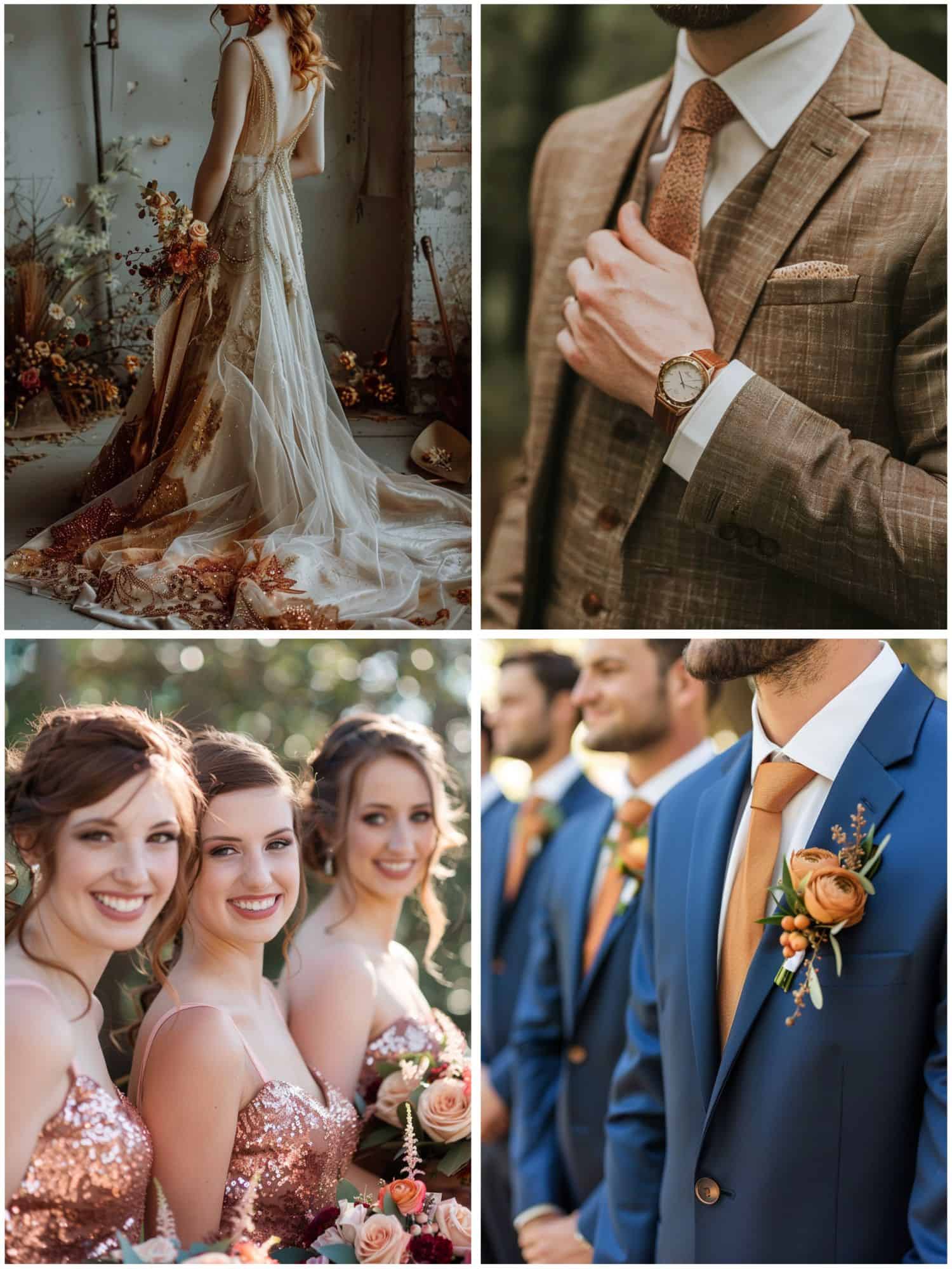 copper wedding attire ideas