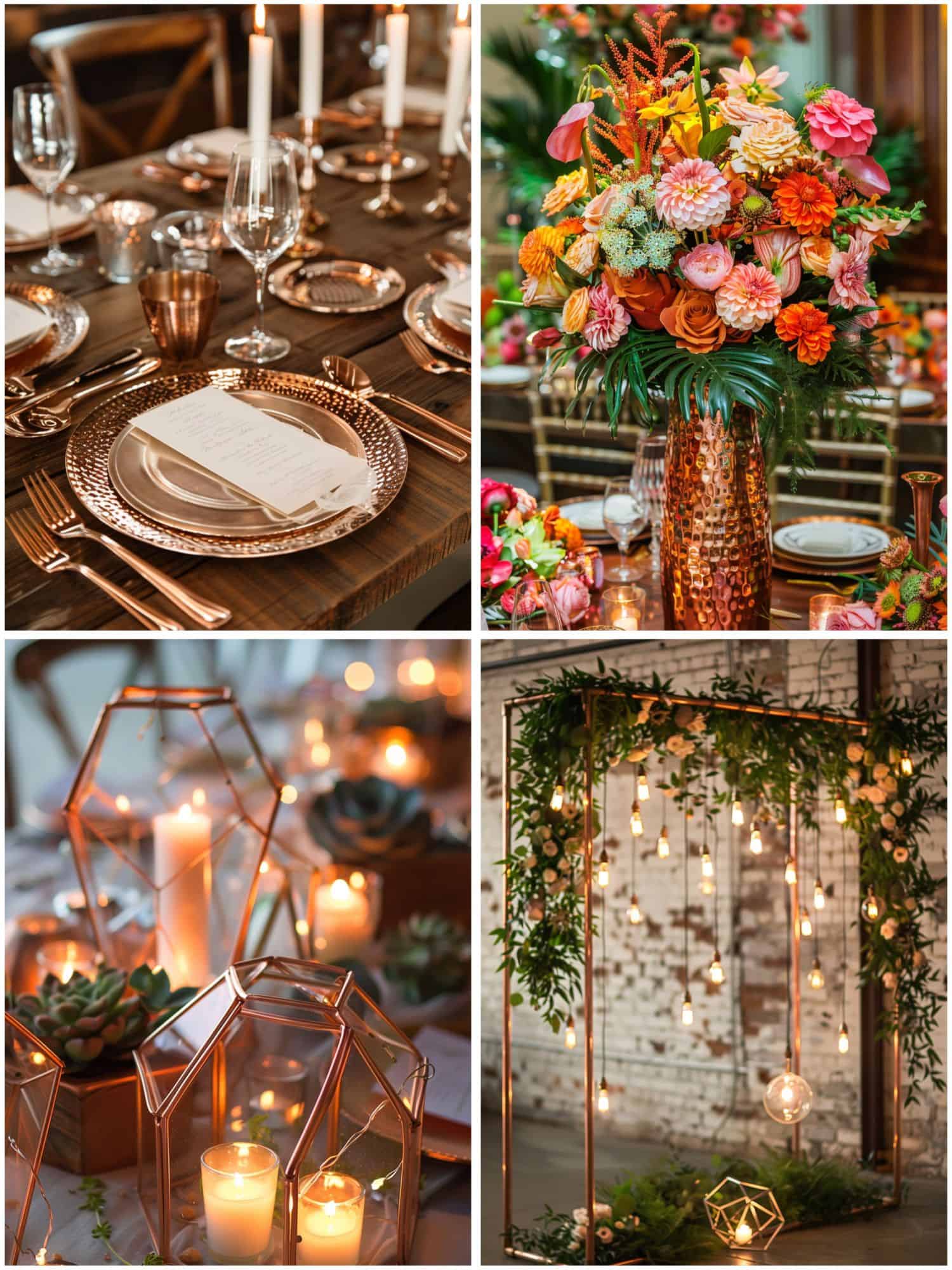 copper wedding theme ideas for decor