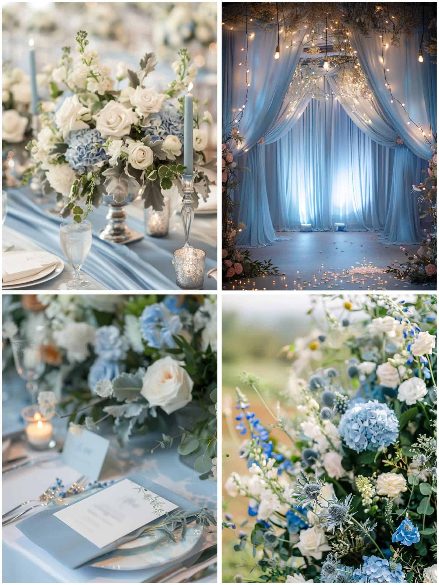 decor ideas for a dusty blue wedding theme