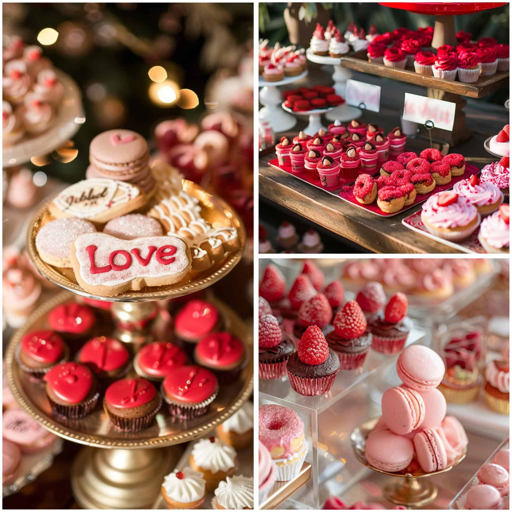 desserts for a red and pink wedding